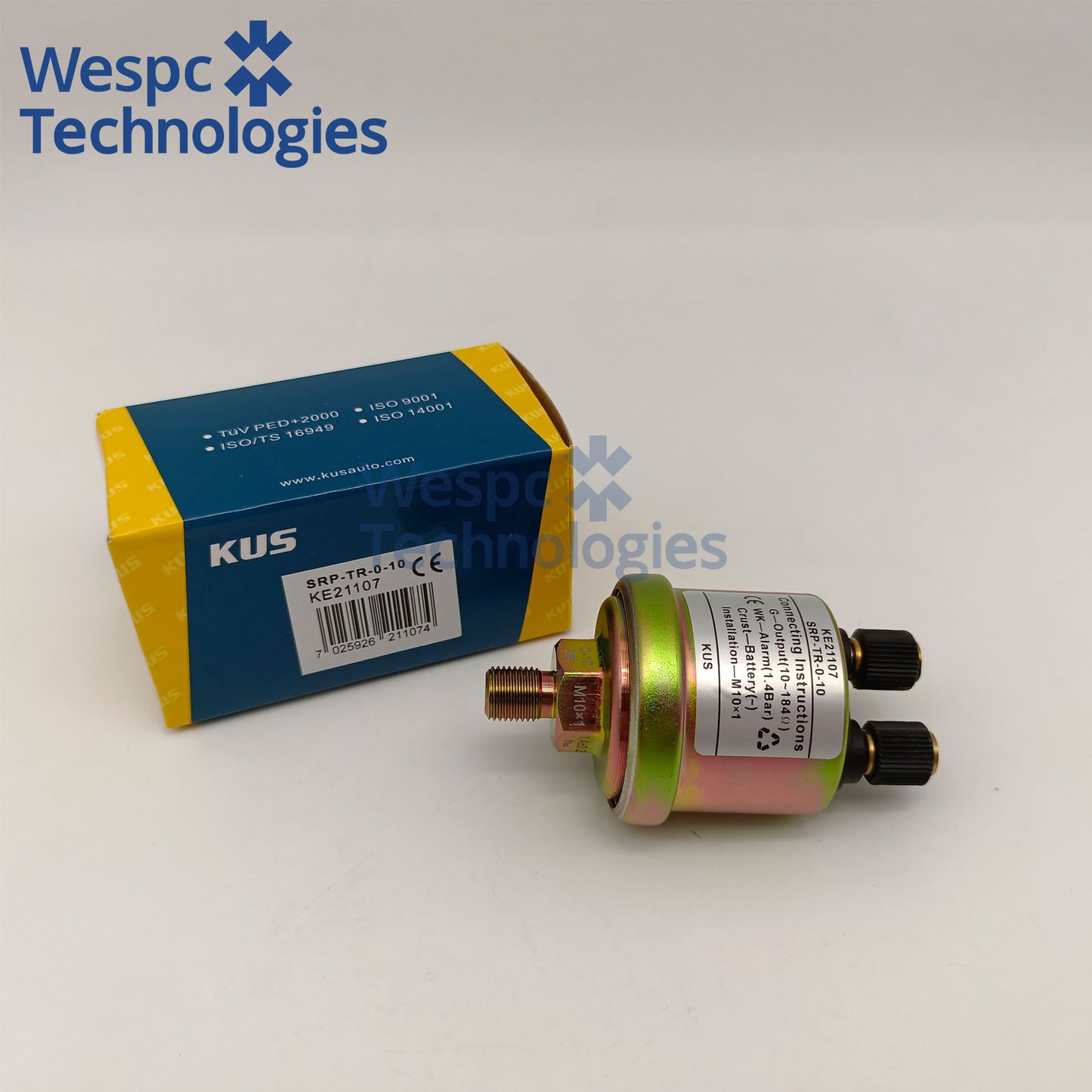 Original KUS KE21107 Oil Pressure Sensor Switch K-E21107 M10×1(0-10bar) Alarm System 1.4 Bar Generator Parts