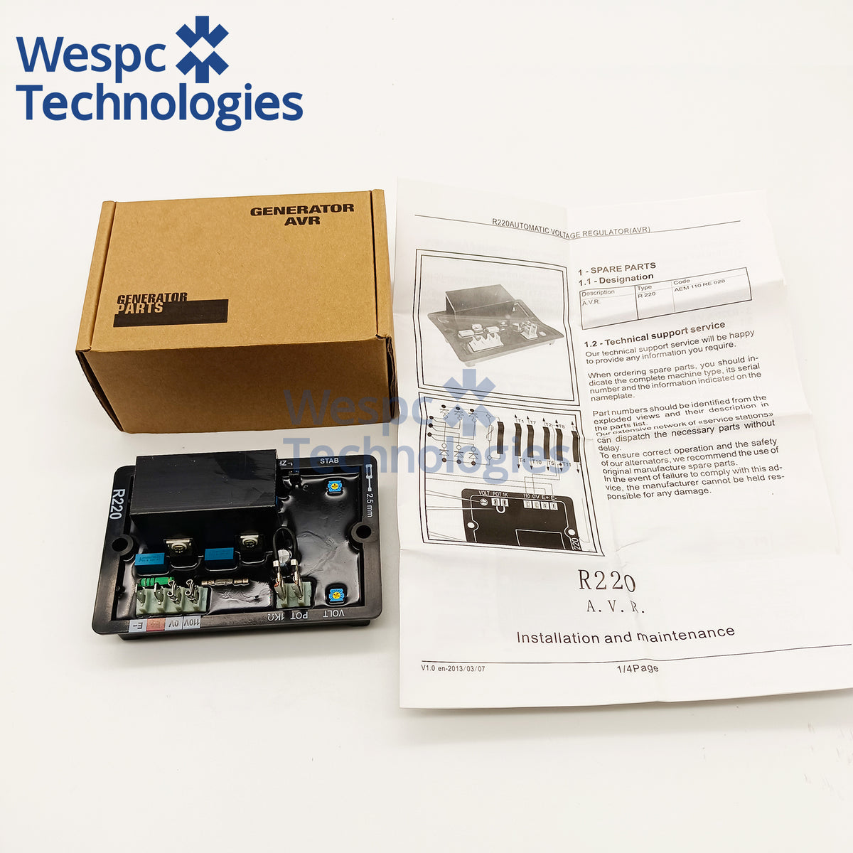 New R220 AVR Automatic Voltage Regulato Fits For Leroy Somer Genset Parts