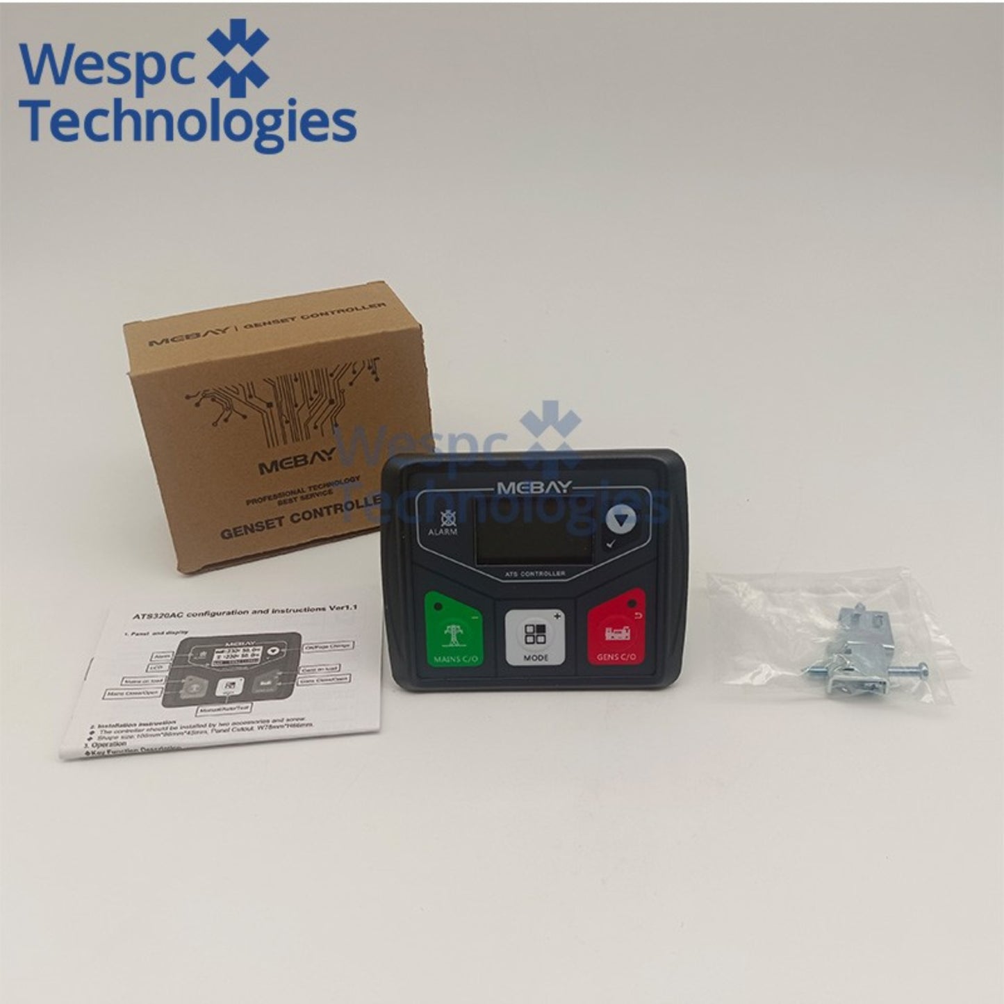 Original Mebay ATS320AC Automatic Transfer Switch 3P 4P 320A Dual Power ATS Controller AC400V Mechanical