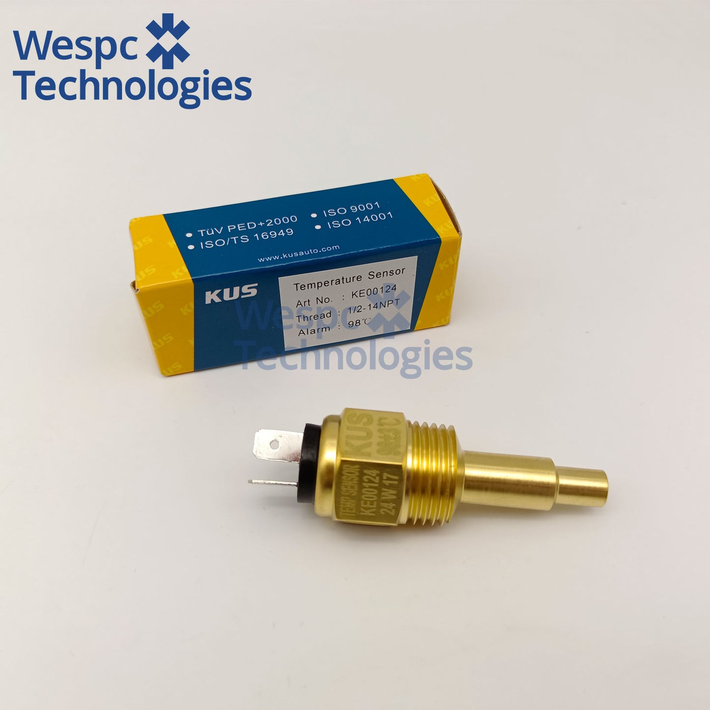 Original KUS KE00124 Water Temperature Sensor 1/2-14NPT Thread With 98℃ Alarm