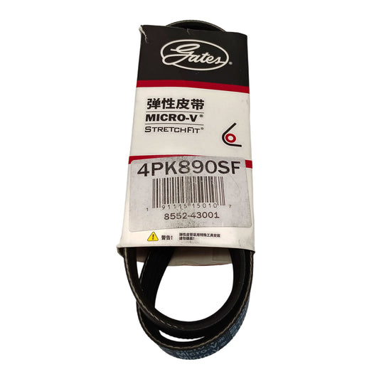Original Gates 4PK890SF Micro-V Stretch Fit Serpentine Belt 4 Ribs 890mm For Ford Focus ST Kuga 2.0