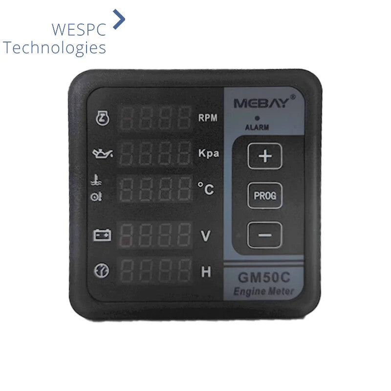 Original Mebay GM50C GM50CR Engine Digital  Multifunction Meter RPM Oil Pressure Meter
