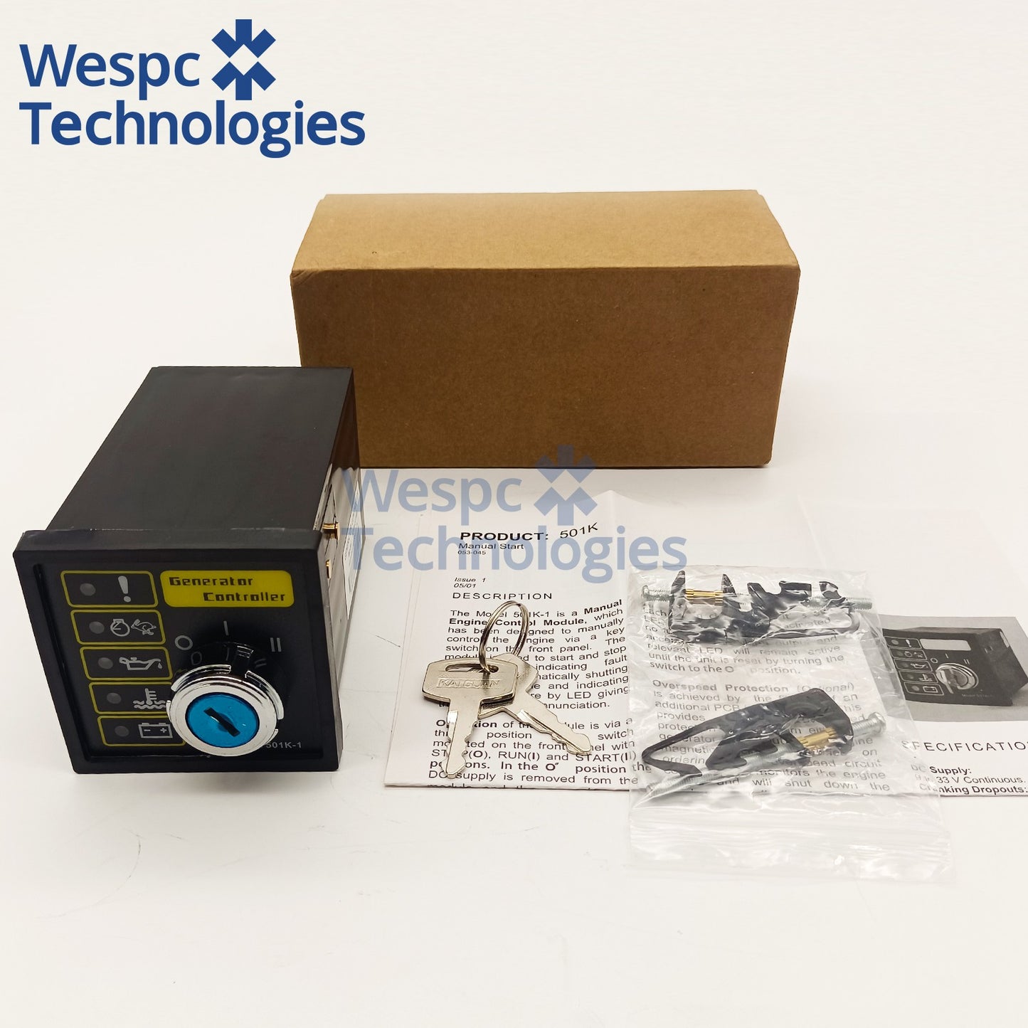 501K Generator Control Module Manual Key Switch Engine Controller Replacement for Deep Sea 501K Diesel Generator Parts