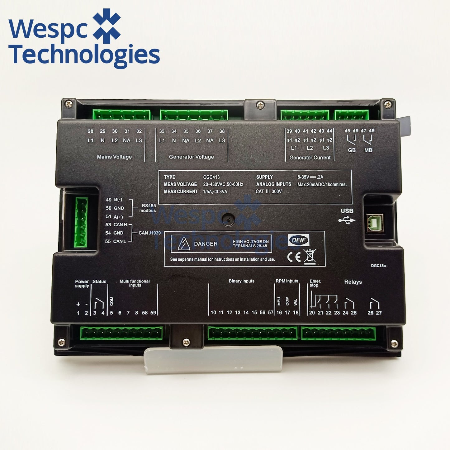 Original DEIF CGC413 Compact Genset AMF Controller Auto Start Control Module  For Diesel Generator Replacement Spare Part