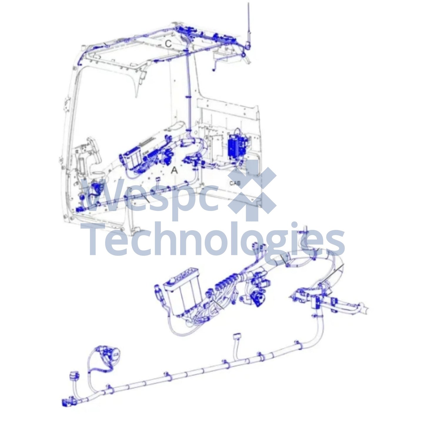 Cab Wiring Harness 539-5841 5395841 Fits for Caterpillar 320D2 330D2 326D2 Excavator WESPC