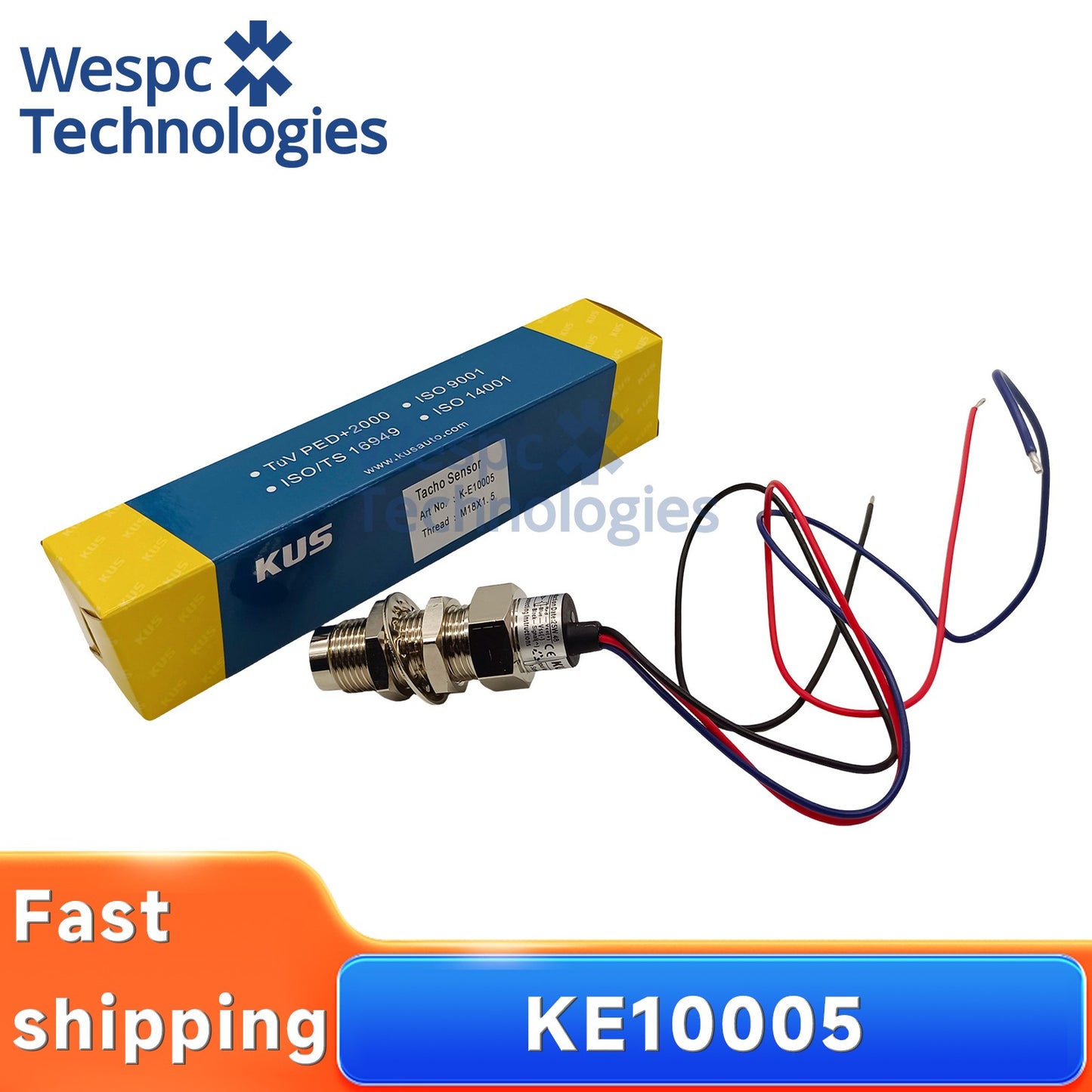 Original Kus Three-Wire Holzer Tacho Sensor KE10005 Sensor 8-32V Thread M18x1.5