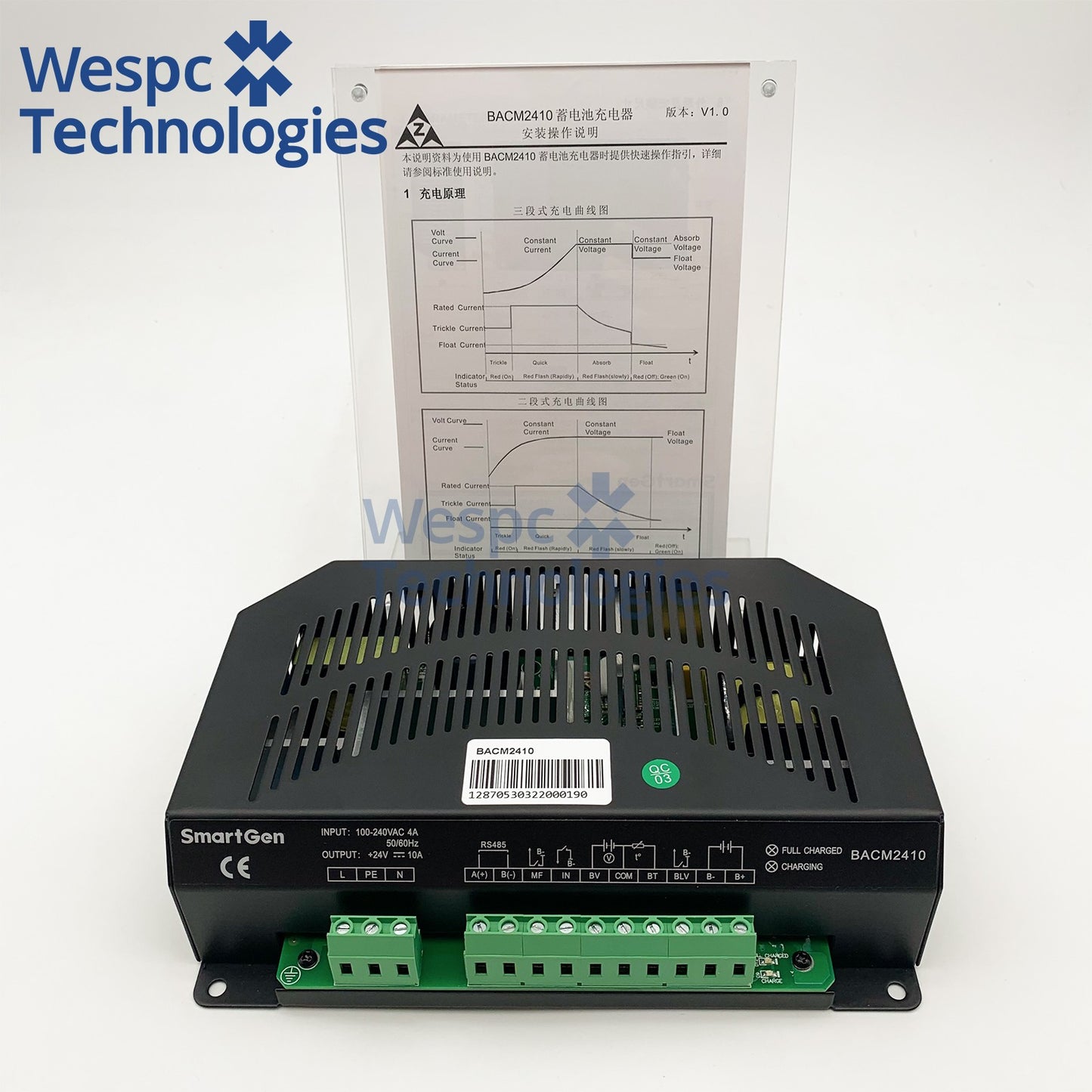 Original SmartGen BACM2410 BACM2420A Battery Charger 24V 10A 20A Generator Spare Parts