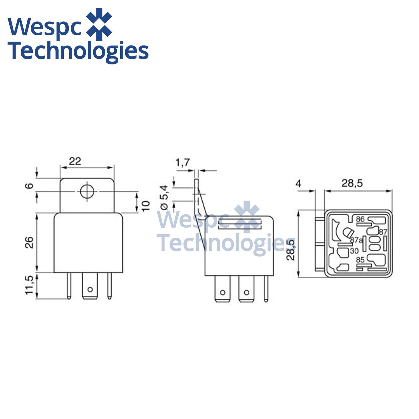 Original For BOSCH 0332019203 Normal Open Mini Relay 5 Pins 24V 20A
