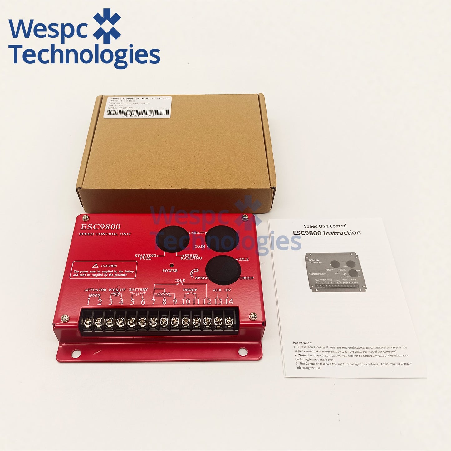 ESC9800 Electronic Speed Control Board 12V/24V PID Speed Regulator Diesel Genset Governor Engine Speed Control Unit