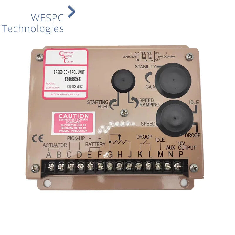 Original GAC ESD5526E Speed Controller for Diesel/gas Gensets 12/24V DC PID Control, Anti-windup for T1/T2 Actuators