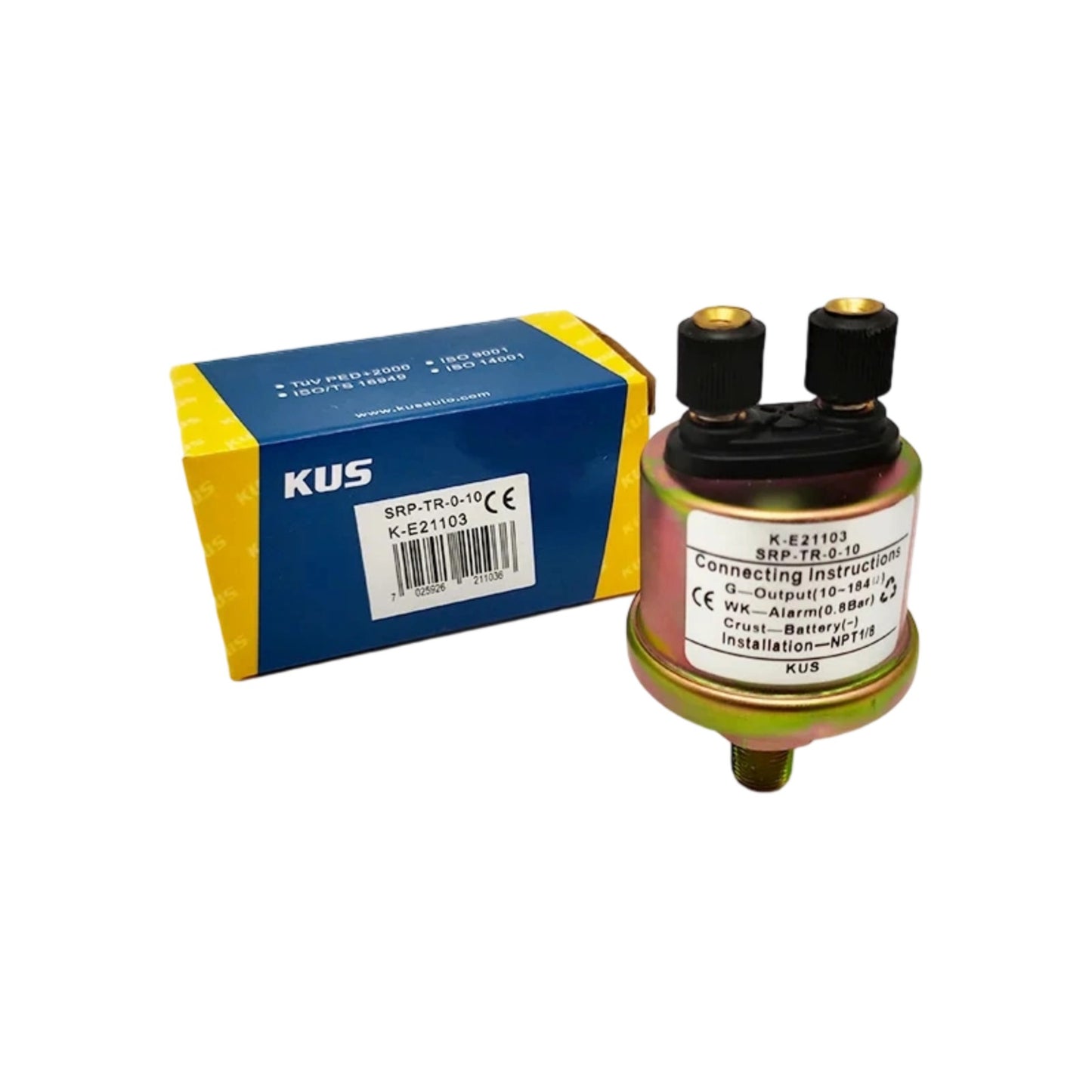 Original KUS KE21103 Engine Mechanical Oil Pressure Sensor Car Boat Sensors VDO 360-081-030-015C NPT 1/8 0.8Bar Alarm