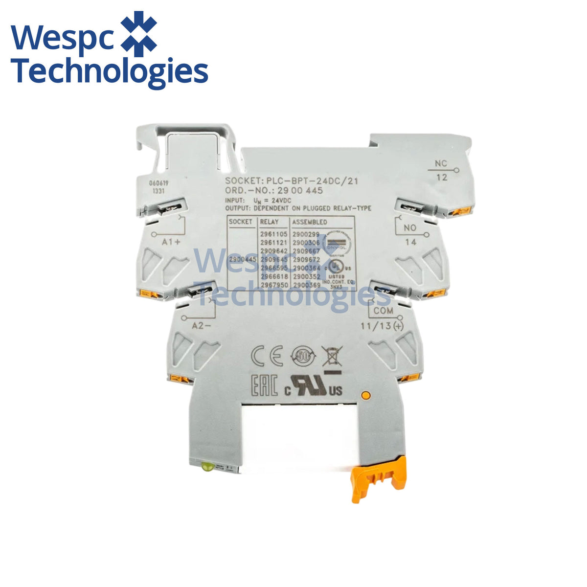 Original Phoenix Contact REL-MR-24DC/21-2900445 2900299 2961105 24VDC 6A Plug-in Miniature Power Relay