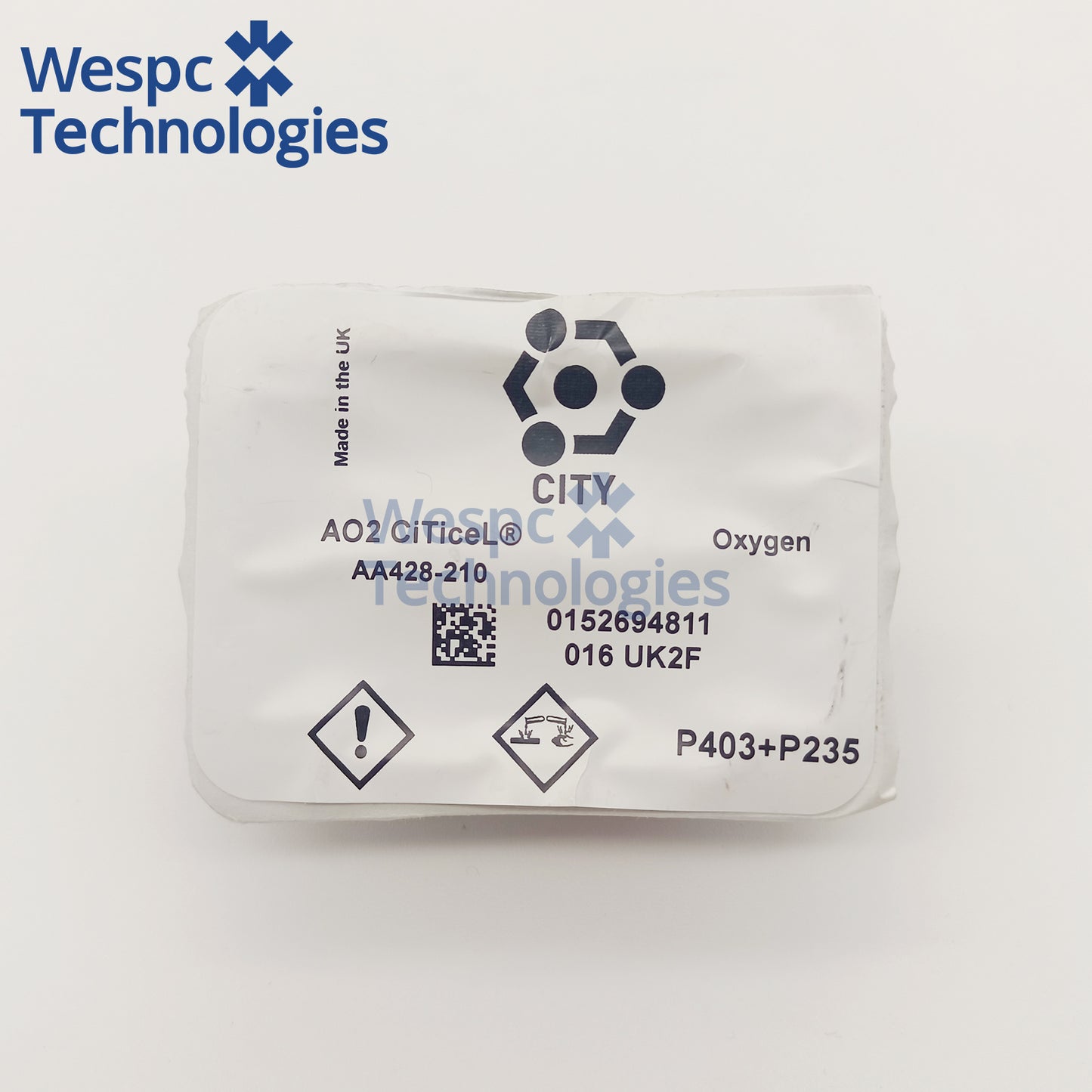 AA428-210 Oxygen AO2 Sensor Gas Detector City Oxygen Sensor AO2 PTB-18.10
