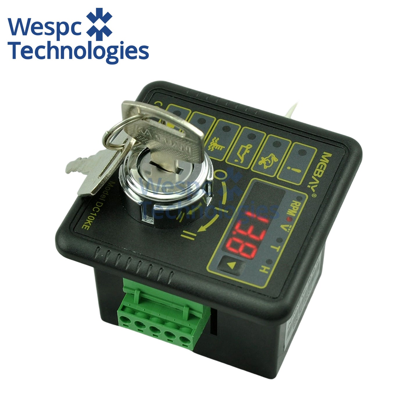 Original Genuine Mebay DC10KE Manual Start Generator Controller Key Switch Genset Control Module RPM Battery