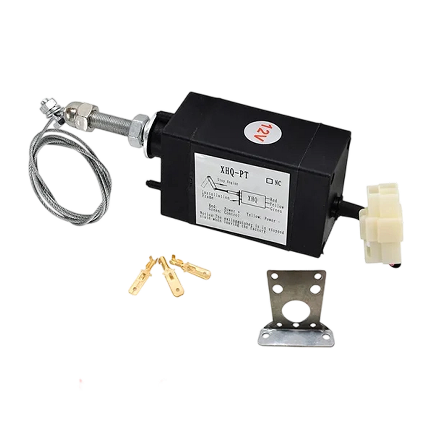 12V XHQ-PT Closed Fuel Cut Off Stop Solenoid Valve fits for Diesel Engine Flame Out Device