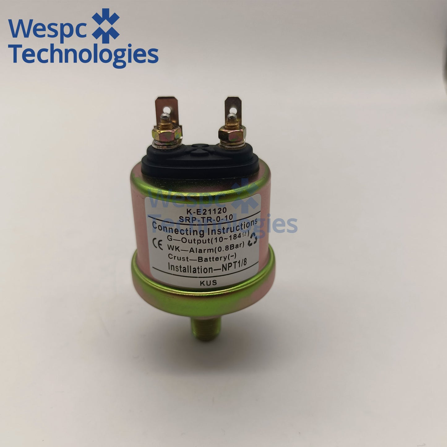 Original KUS KE21120 Oil Pressure Sensor NPT 1/8 0-10 Bar Thread Dual M4 Terminal 10-184Ω 0.8Bar Low Pressure Alarm
