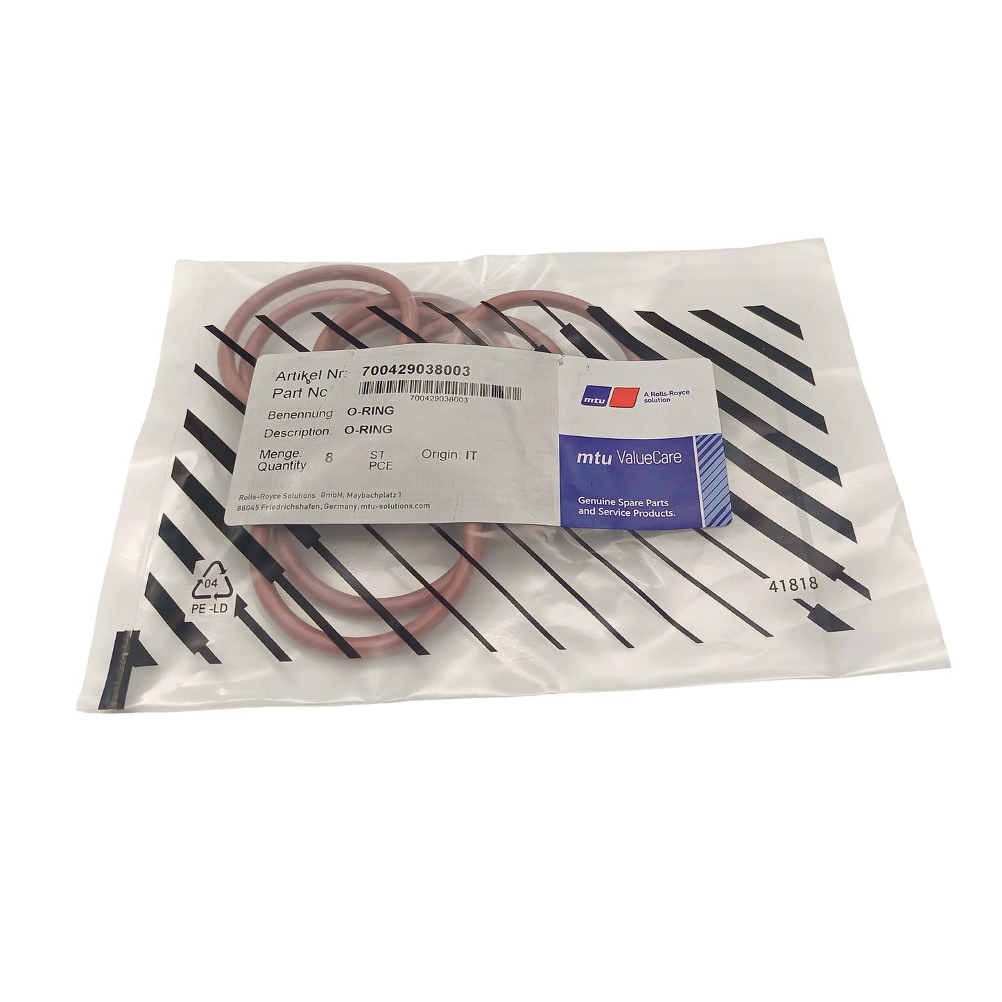 Original 700429038003 FKM O-Ring Seal For MTU 2000 4000 Series Diesel Engine Generator Marine Engine Spare Part