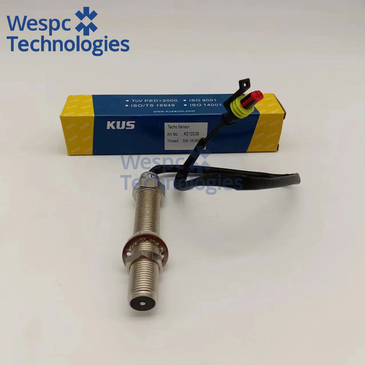 Original KUS KE10039 Magnetoelectric Tacho Speed Sensor 5/8-18UNF 2-Wire Waterproof Plug Passive RPM Pickup Sender