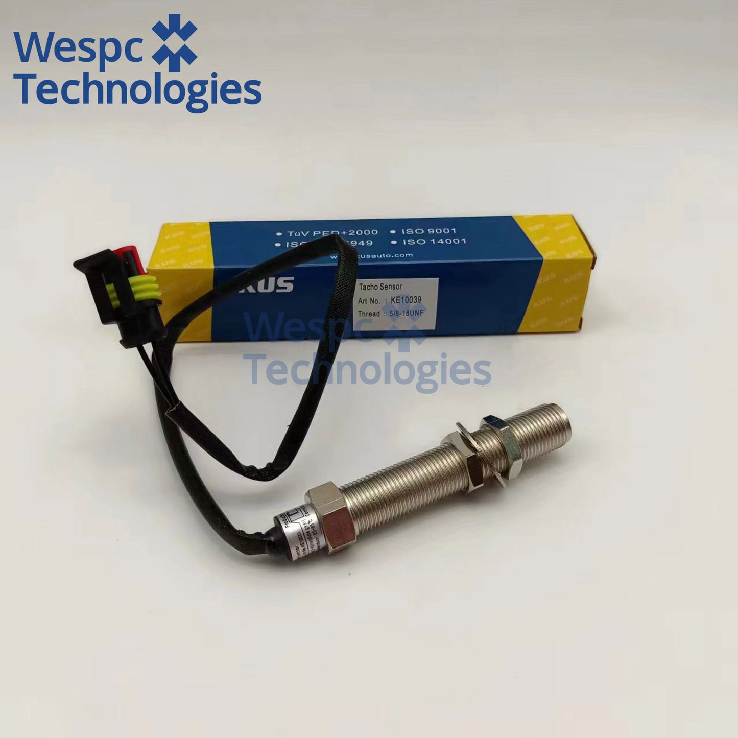 Original KUS KE10039 Magnetoelectric Tacho Speed Sensor 5/8-18UNF 2-Wire Waterproof Plug Passive RPM Pickup Sender