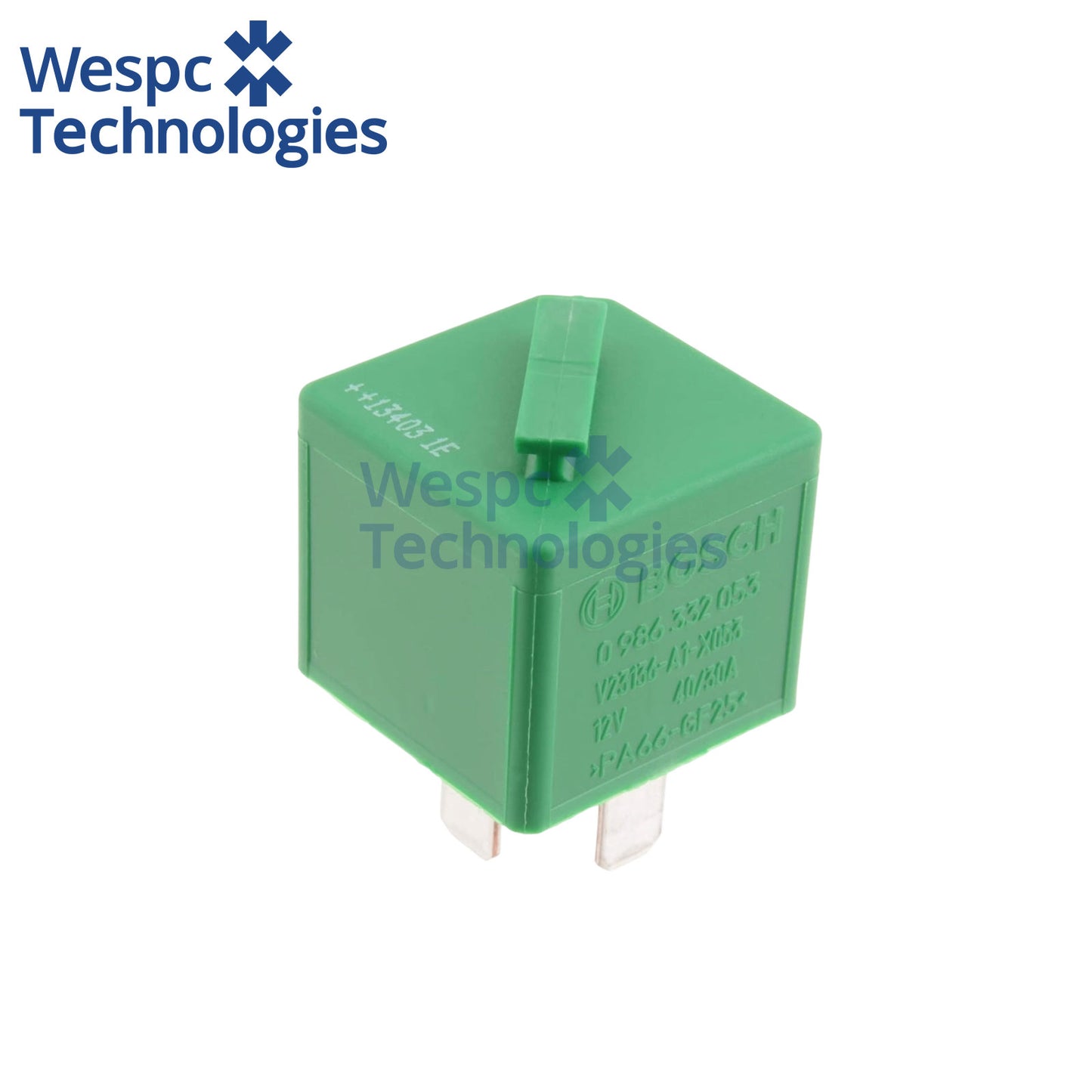 Original Bosch 0986332053 Green Mini Changeover Automotive Relay 12V DC 5 Pin SPDT 40A Surge 30A With T-Bar