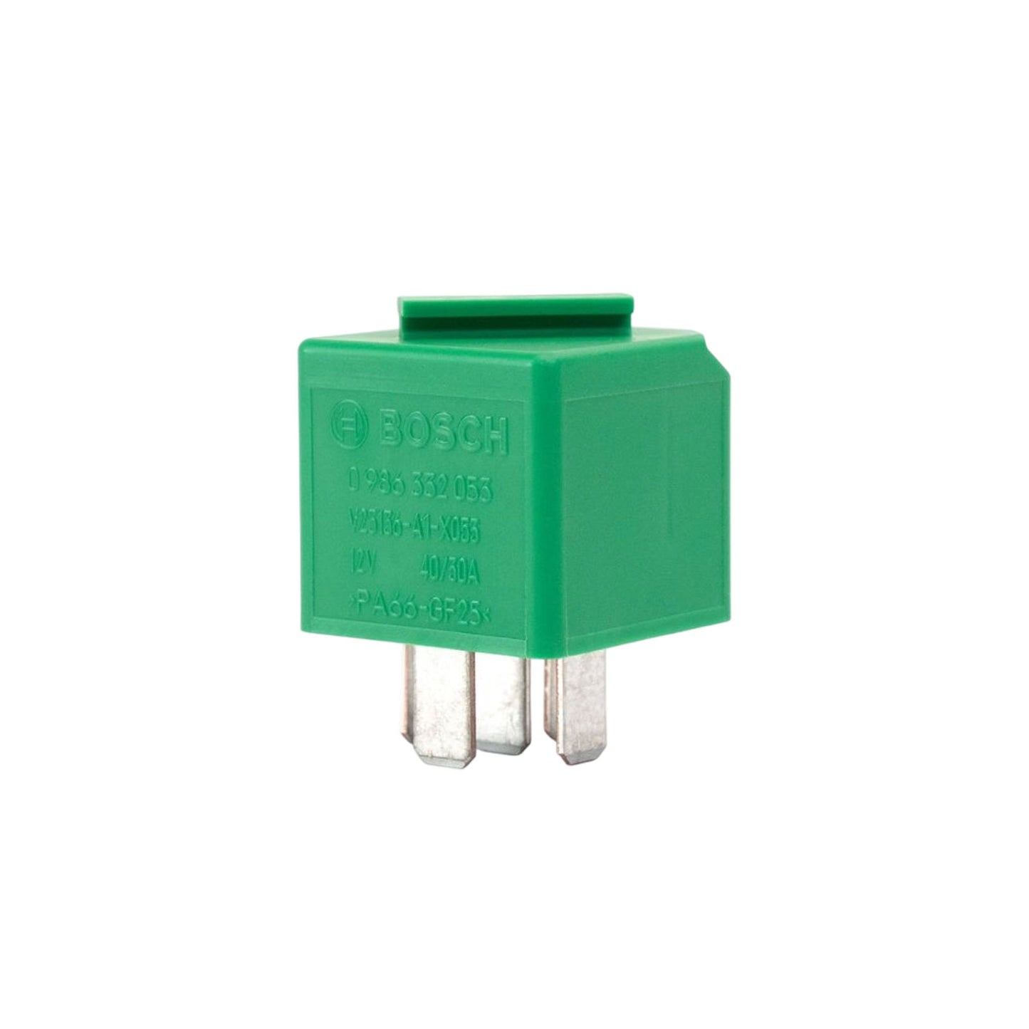 Original Bosch 0986332053 Green Mini Changeover Automotive Relay 12V DC 5 Pin SPDT 40A Surge 30A With T-Bar