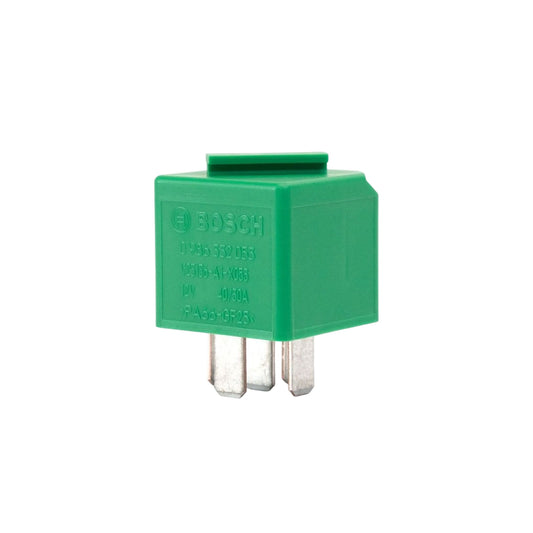 Original Bosch 0986332053 Green Mini Changeover Automotive Relay 12V DC 5 Pin SPDT 40A Surge 30A With T-Bar