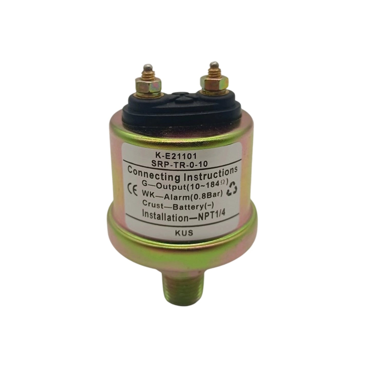 Original KUS KE21101 Mechanical Oil Pressure Sensor 0-10Bar NPT1/4 Thread Dual M4 Screw Terminal with Alarm