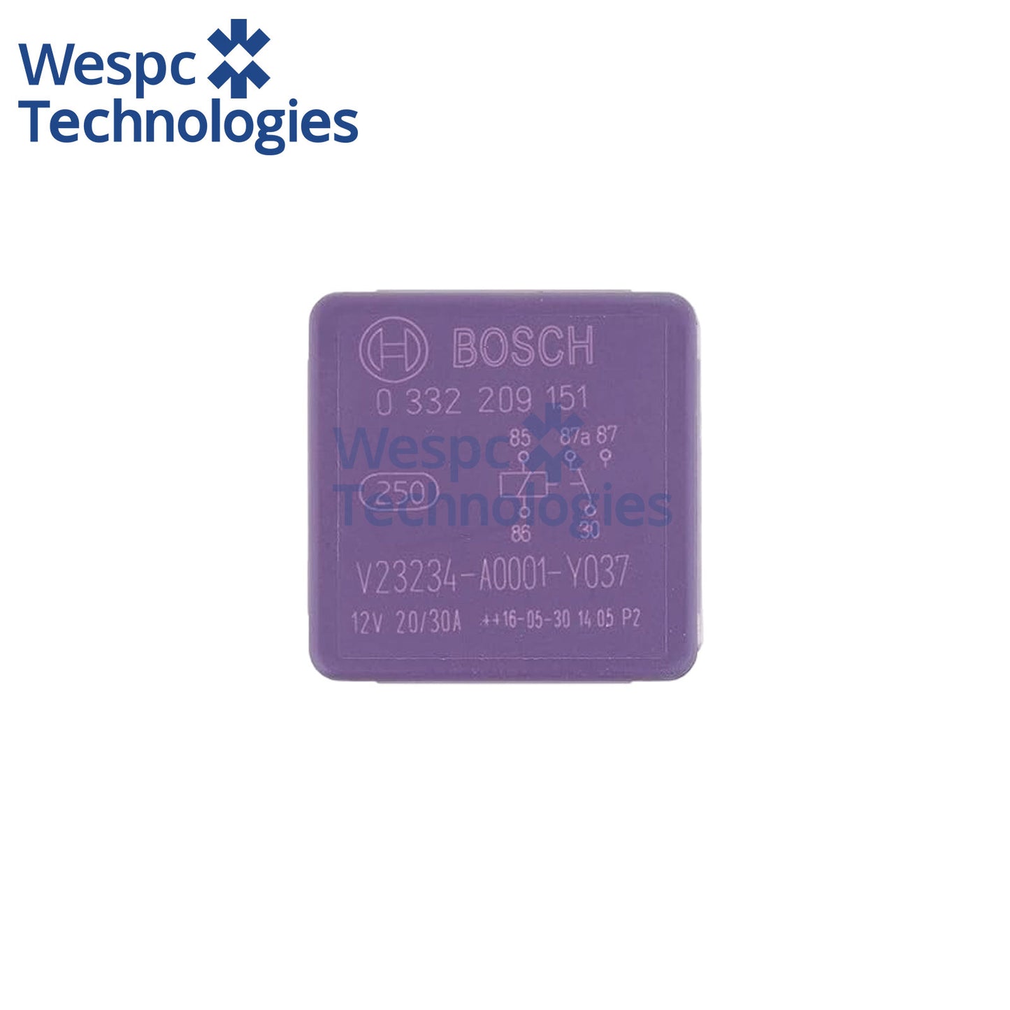Original Bosch 0332209151 Mini Changeover Relay RW151 12V DC 5 Pin SPDT 30A NO 20A NC ISO Automotive Relay