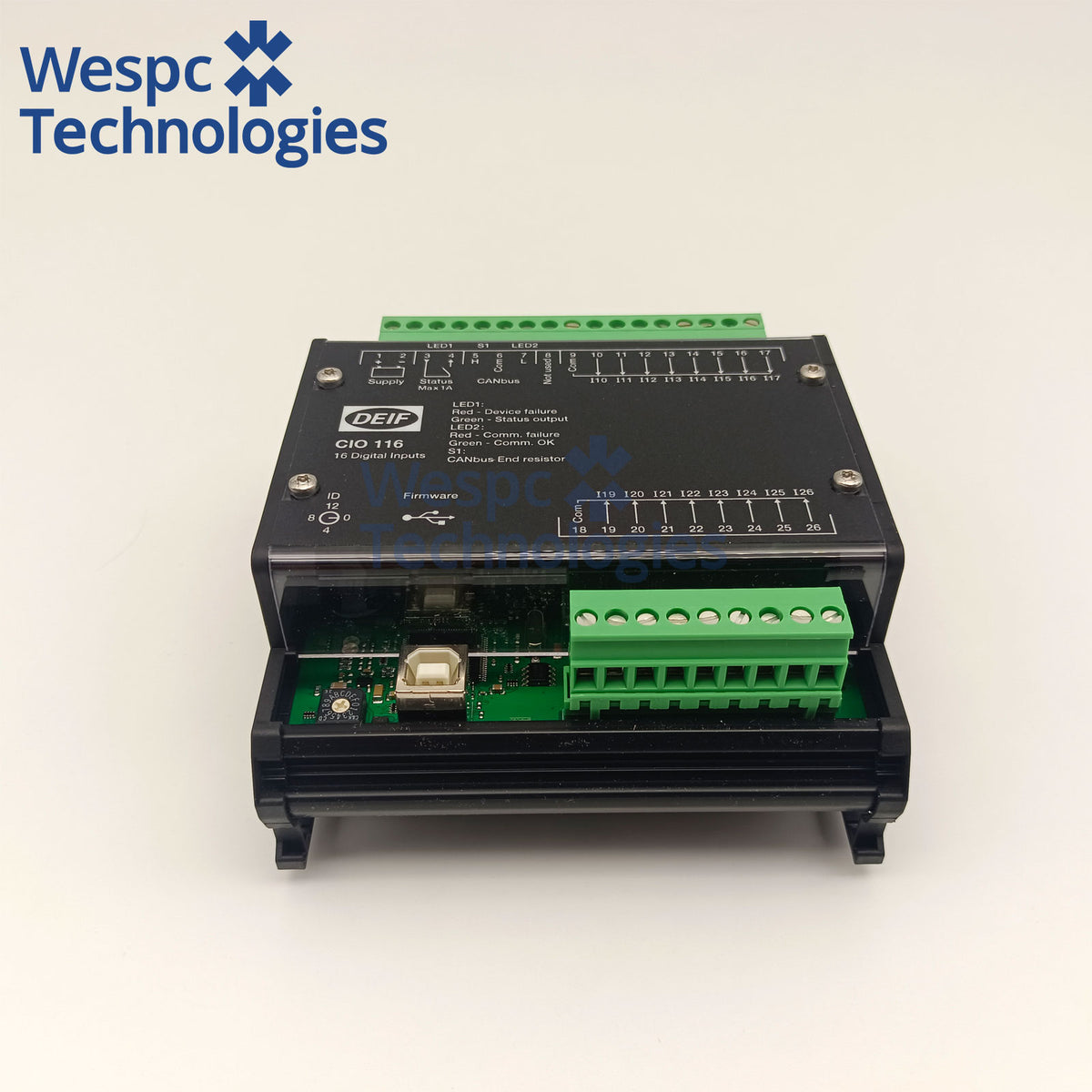 Original DEIF CIO116 CAN Bus Digital Input Expansion I/O Module for DEIF Genset Controllers