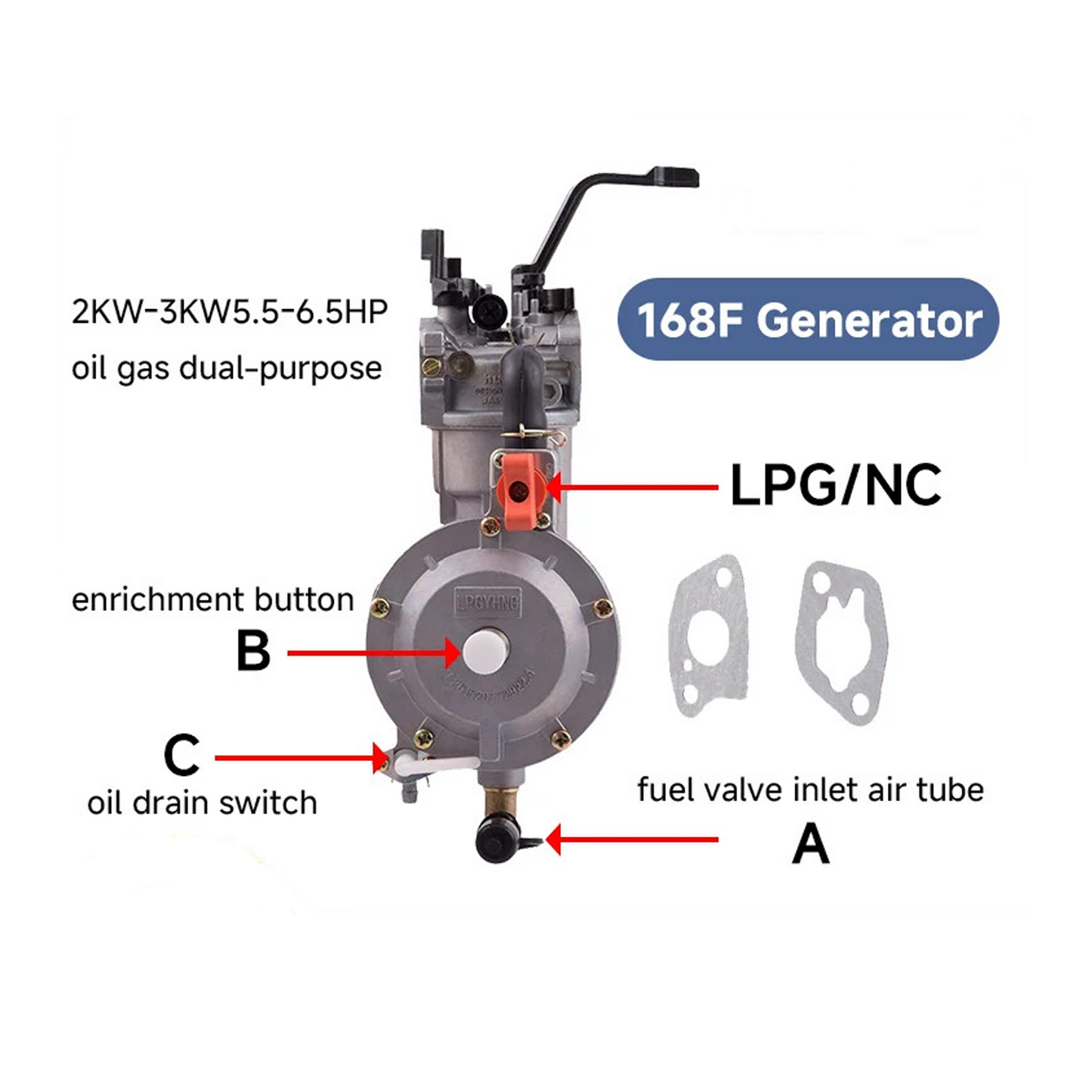 LPG168 LPG CNG LNG Gas Genset Auto Start Controller LCD Hour Meter DC8-35V 12/24V Gas Valve Ignition Sequence Control