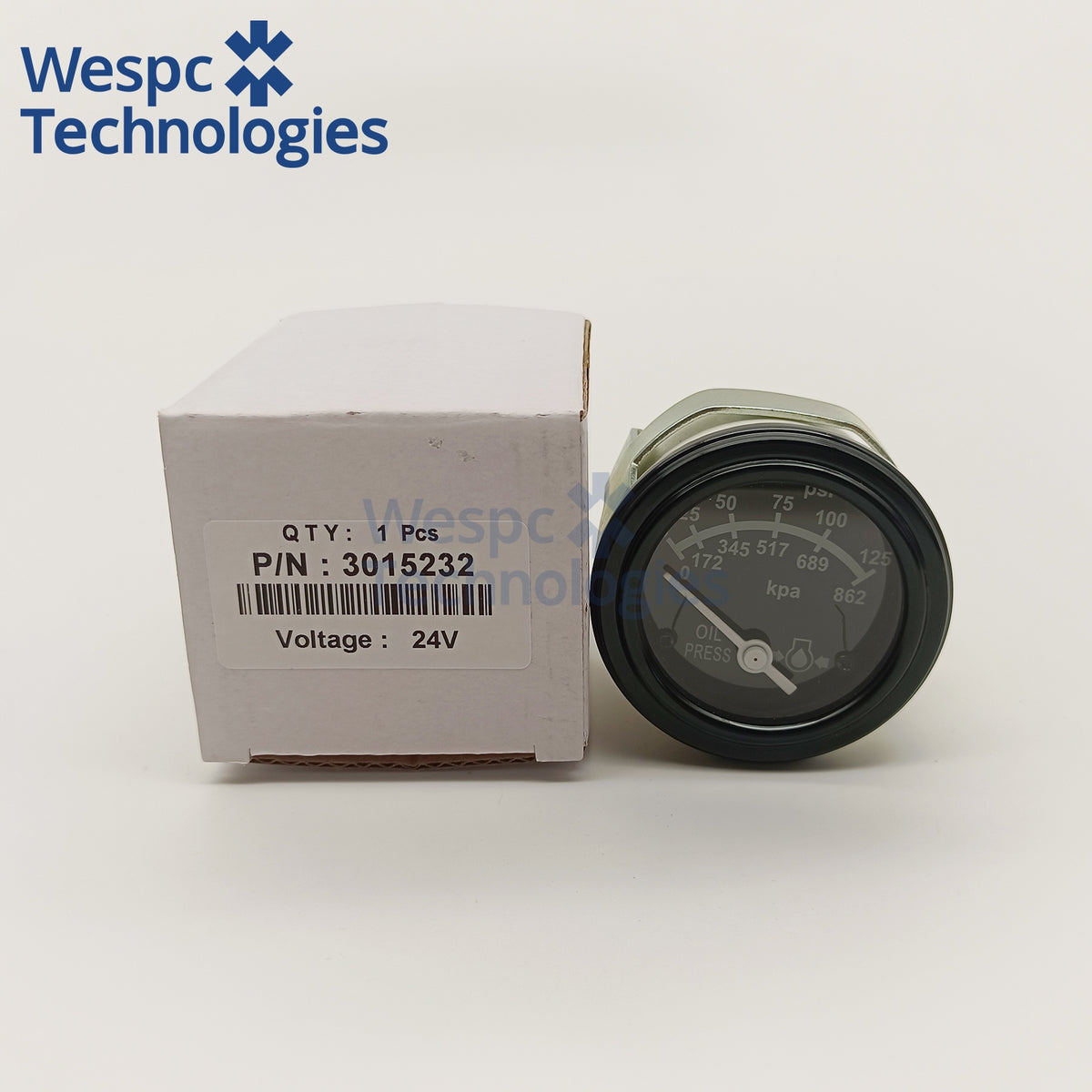 3015232 24V Oil Pressure Gauge Engine Oil Pressure Meter for NT855 K19 KTA19 Diesel Generator