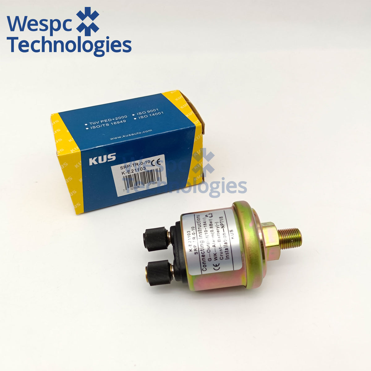 Original KUS KE21103 Engine Mechanical Oil Pressure Sensor Car Boat Sensors VDO 360-081-030-015C NPT 1/8 0.8Bar Alarm