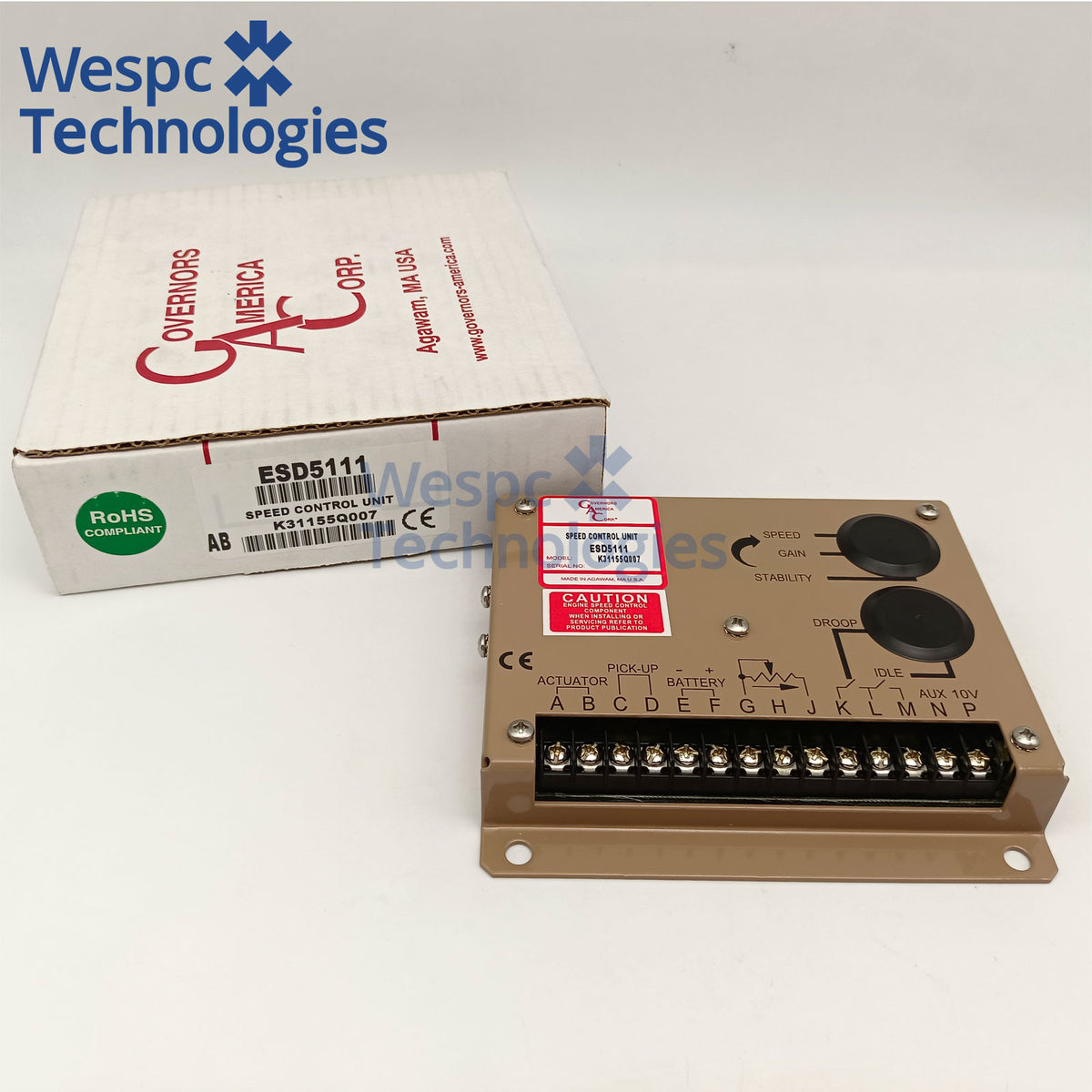 Original GAC ESD5111 Electronic Governor Diesel Generator Speed Control Unit