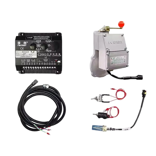 Original Fortrust ESG2002A800C-W Full Electronic Governor Kit C2002 Speed Controller + A800C-W Built-In Fuel Actuator + Magnetic Pickup 12/24V For 80-250KVA Diesel Generator