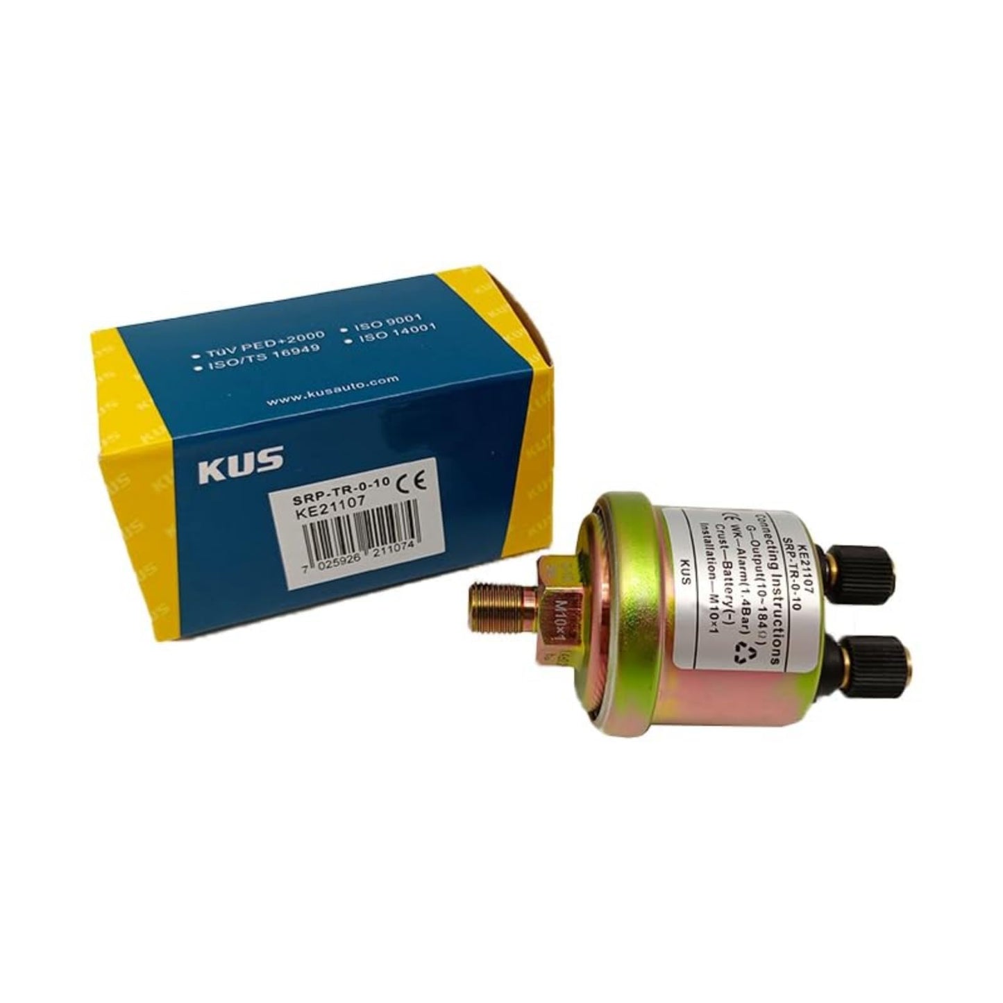 Original Kus KE21107 Kus Oil Pressure Sensor Switch M10×1(0-10bar) Alarm System 1.4 Bar Generator Parts K-E21107
