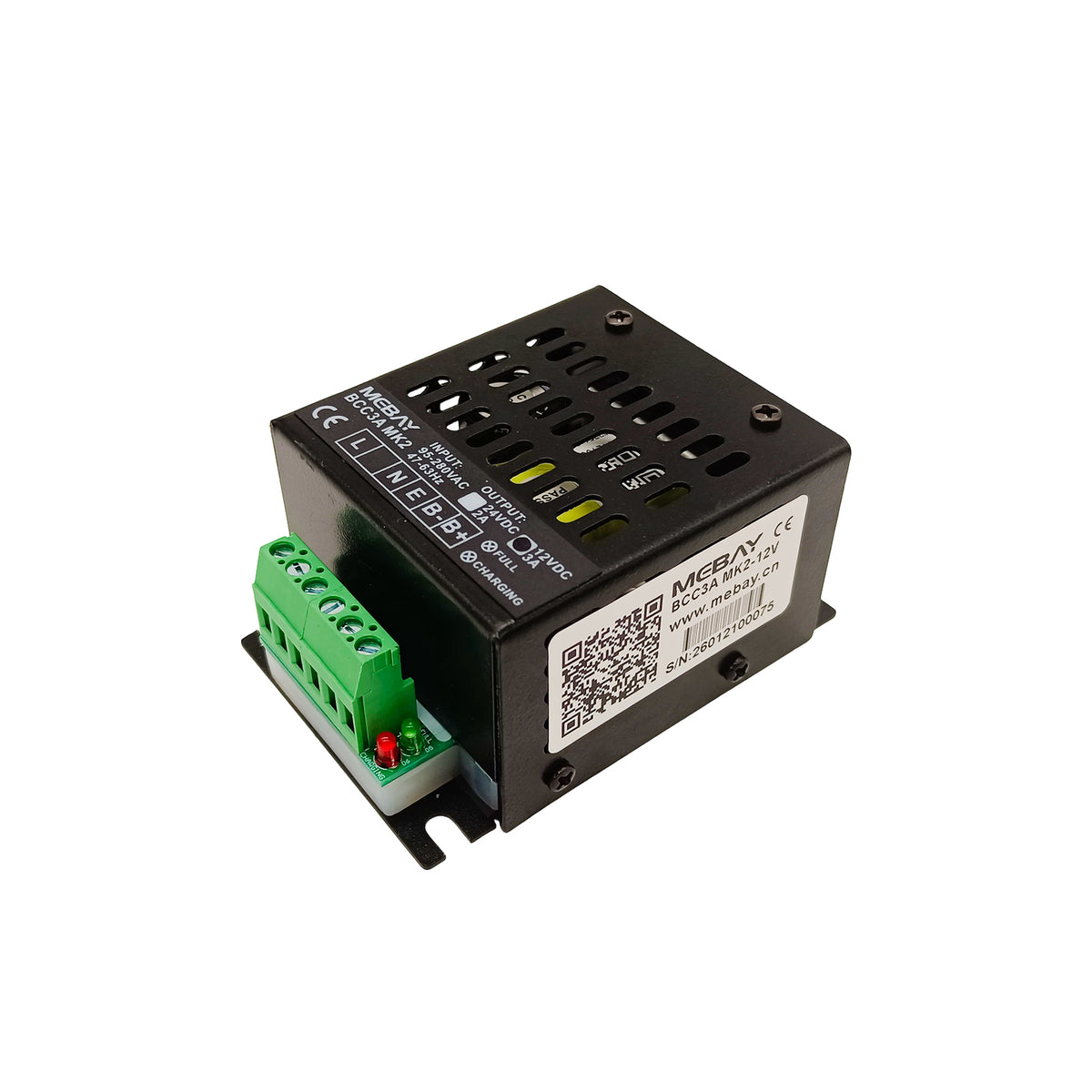 Original Mebay BCC3A MK2 12V 3A / 24V 2A Intelligent 3-Stage Battery Float Charger For Diesel Genset Starter Battery