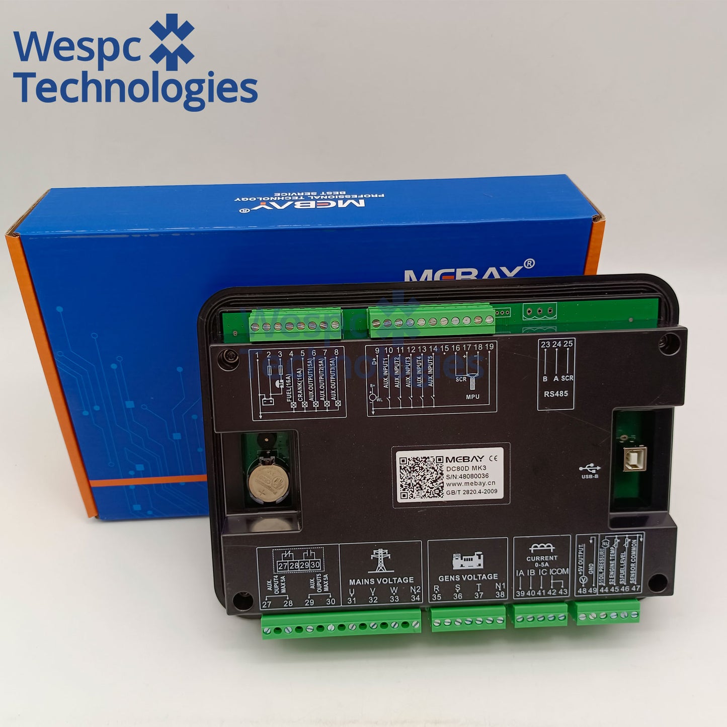Original Mebay DC80D MK3 Generator Start Stop Controller AMF Control Unit RS485