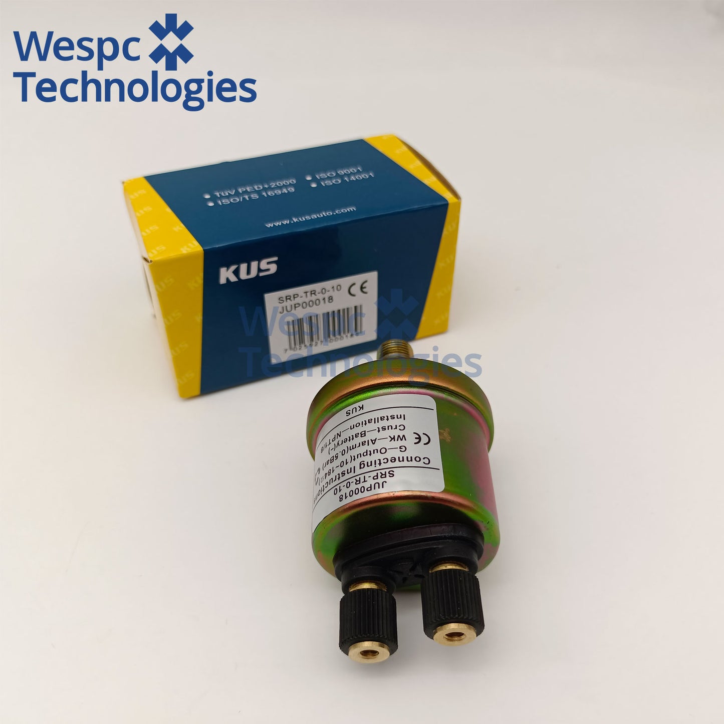 Original KUS JUP00018 VDO 360-081-030-052C Oil Pressure Sensor M18×1.5 Metric Thread Dual 6.3mm Spade Pin with Alarm