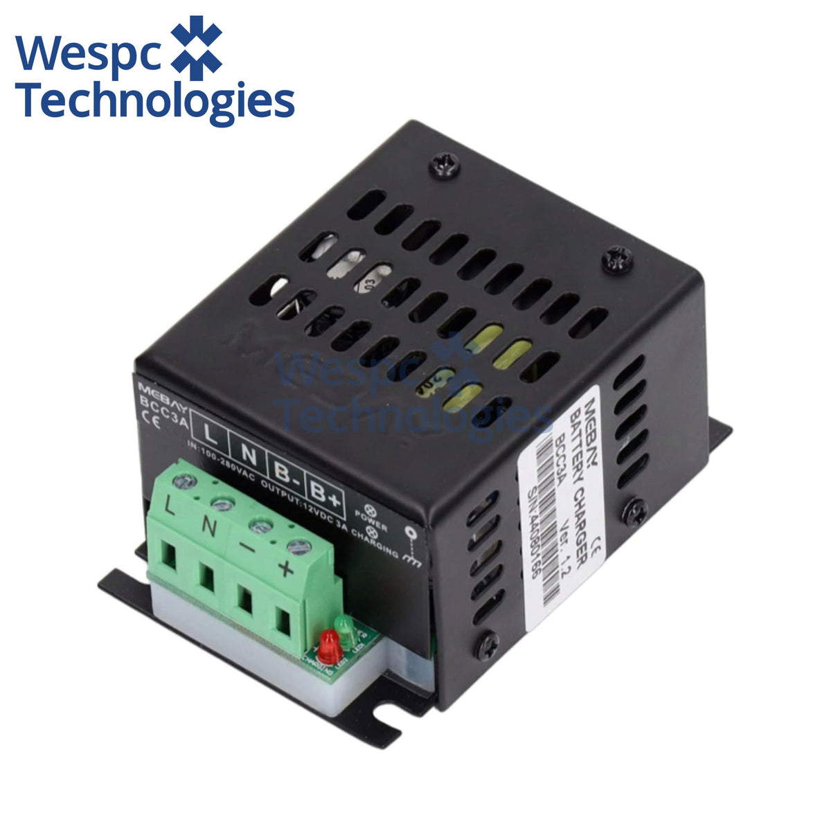 Original Mebay BCC3A 12V 3A Intelligent 3-Stage Battery Float Charger For Diesel Genset Starter Battery