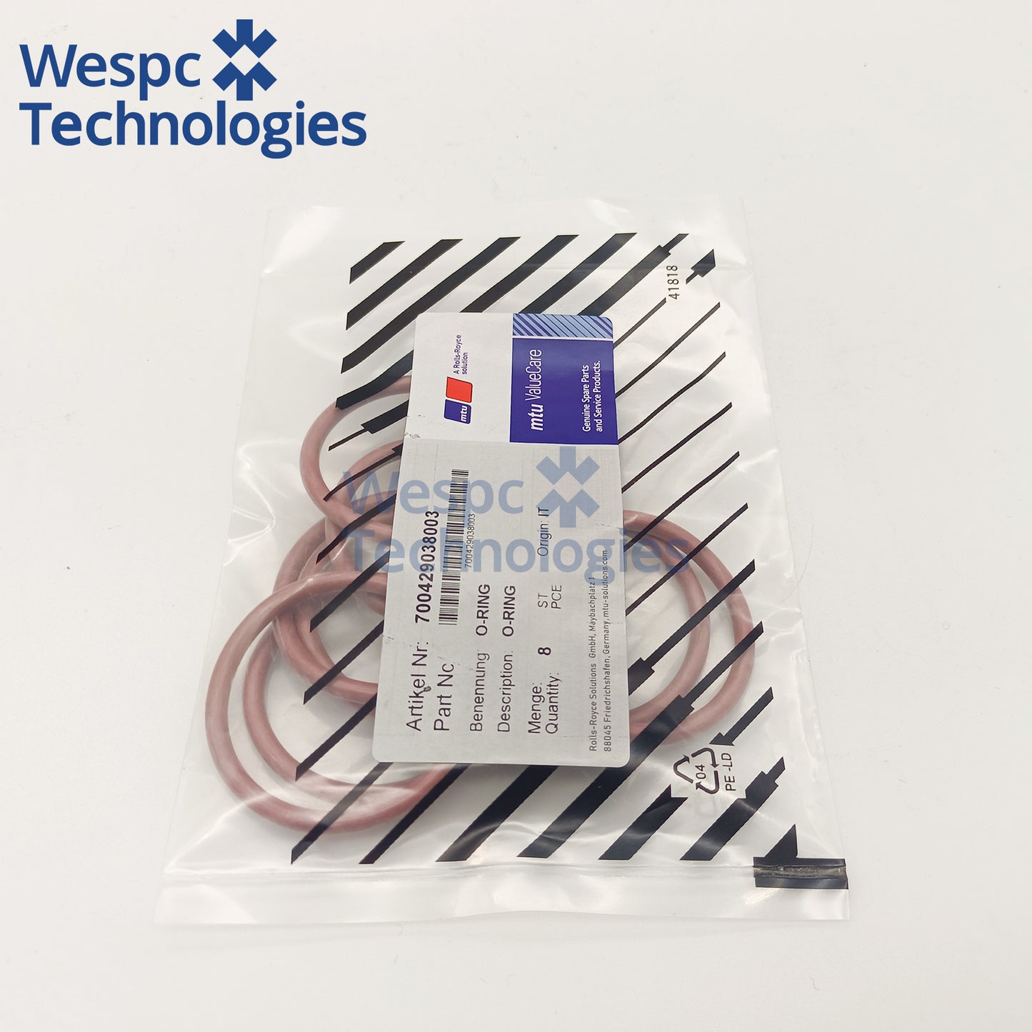 Original 700429038003 FKM O-Ring Seal For MTU 2000 4000 Series Diesel Engine Generator Marine Engine Spare Part