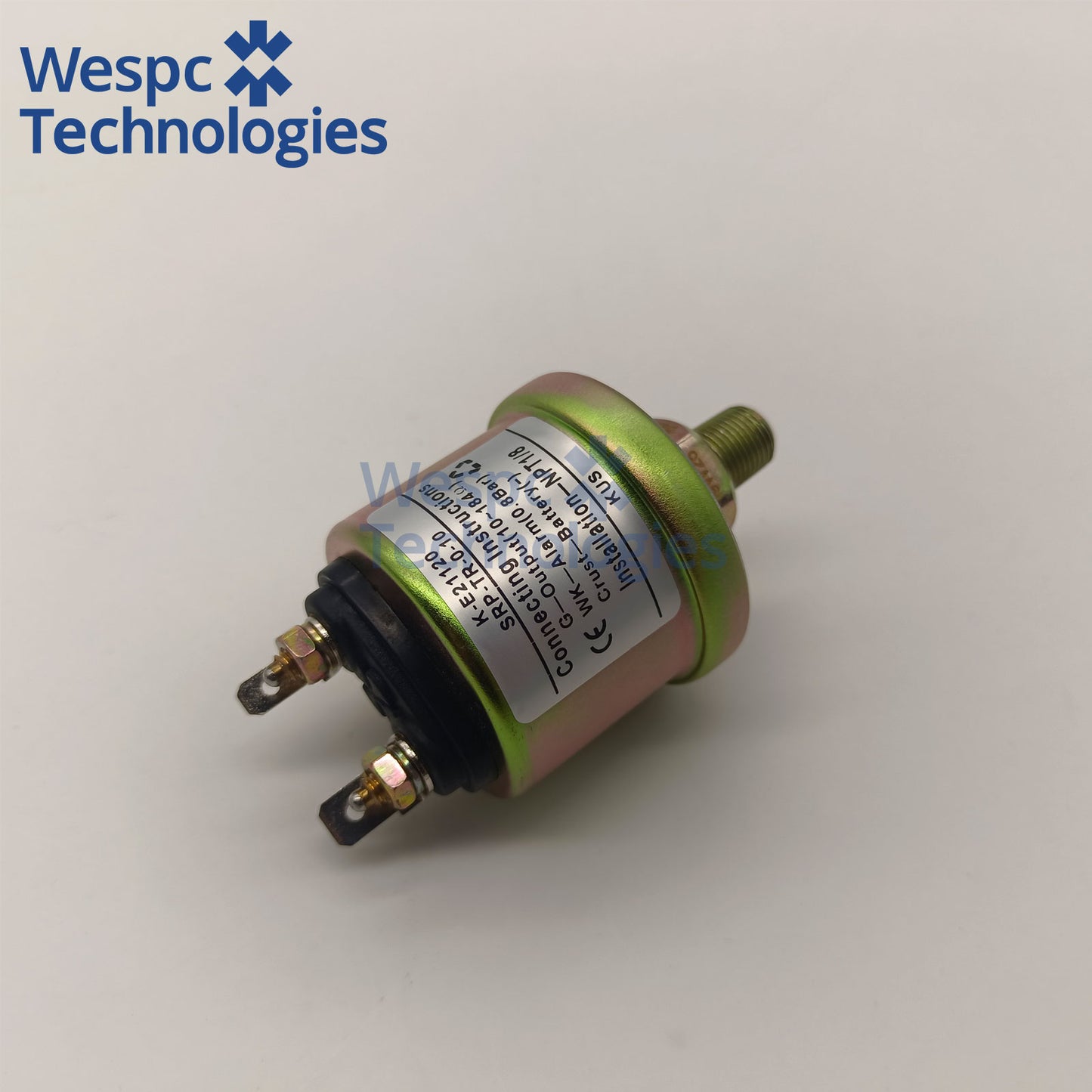 Original KUS KE21120 Oil Pressure Sensor NPT 1/8 0-10 Bar Thread Dual M4 Terminal 10-184Ω 0.8Bar Low Pressure Alarm