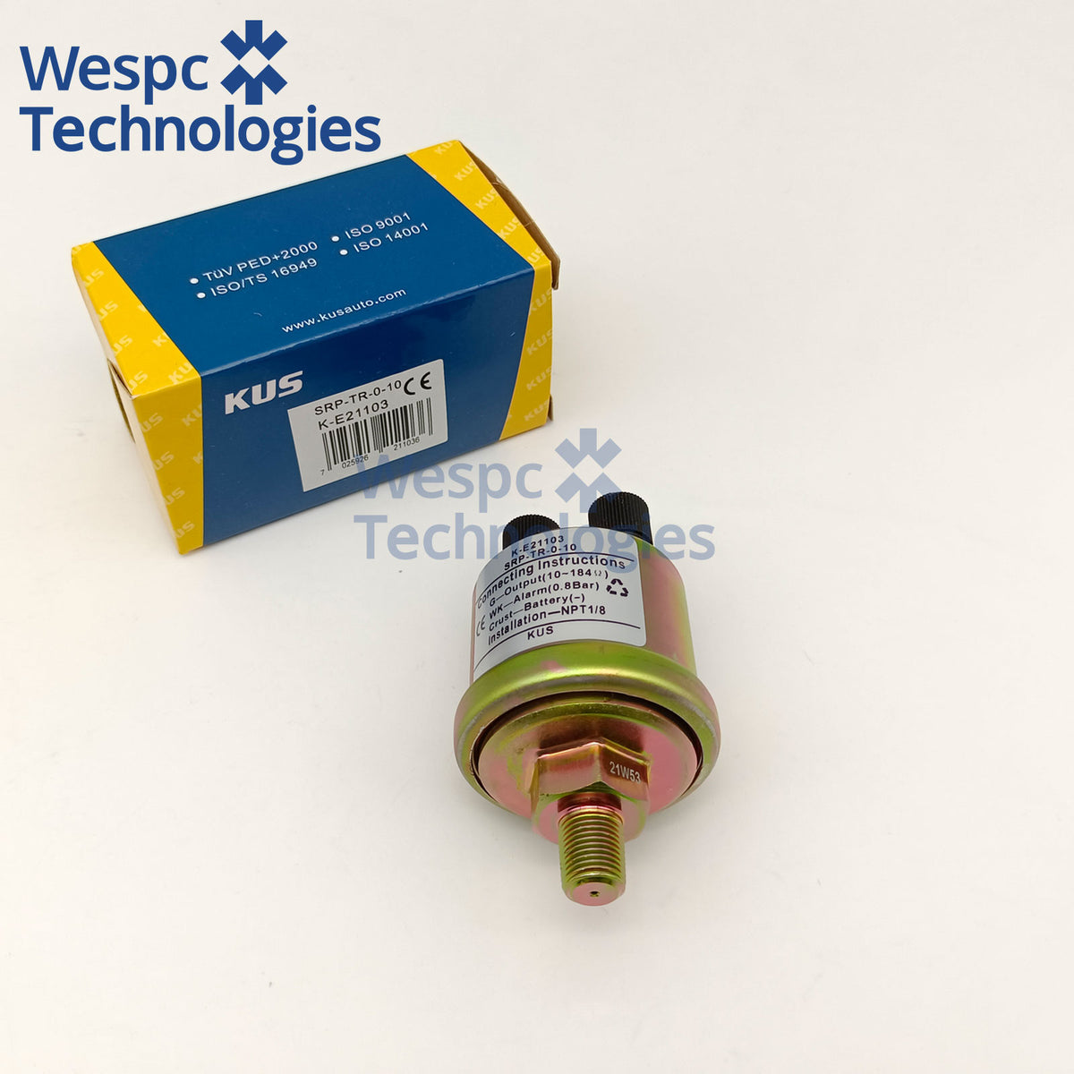 Original KUS KE21103 Engine Mechanical Oil Pressure Sensor Car Boat Sensors VDO 360-081-030-015C NPT 1/8 0.8Bar Alarm