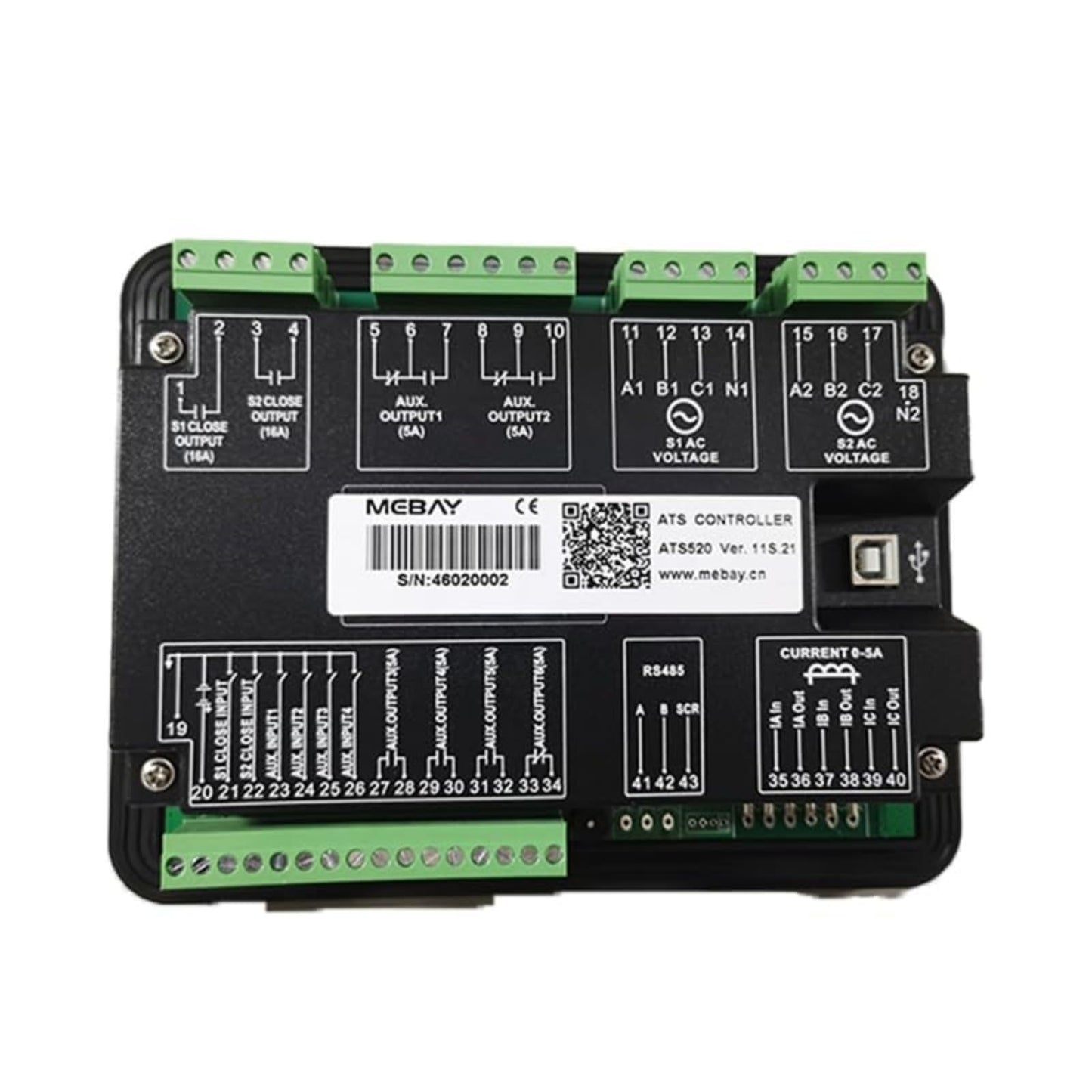 Original  MEBAY ATS520IR Diesel Generator Controller Dual Power Switch ATS Control Module