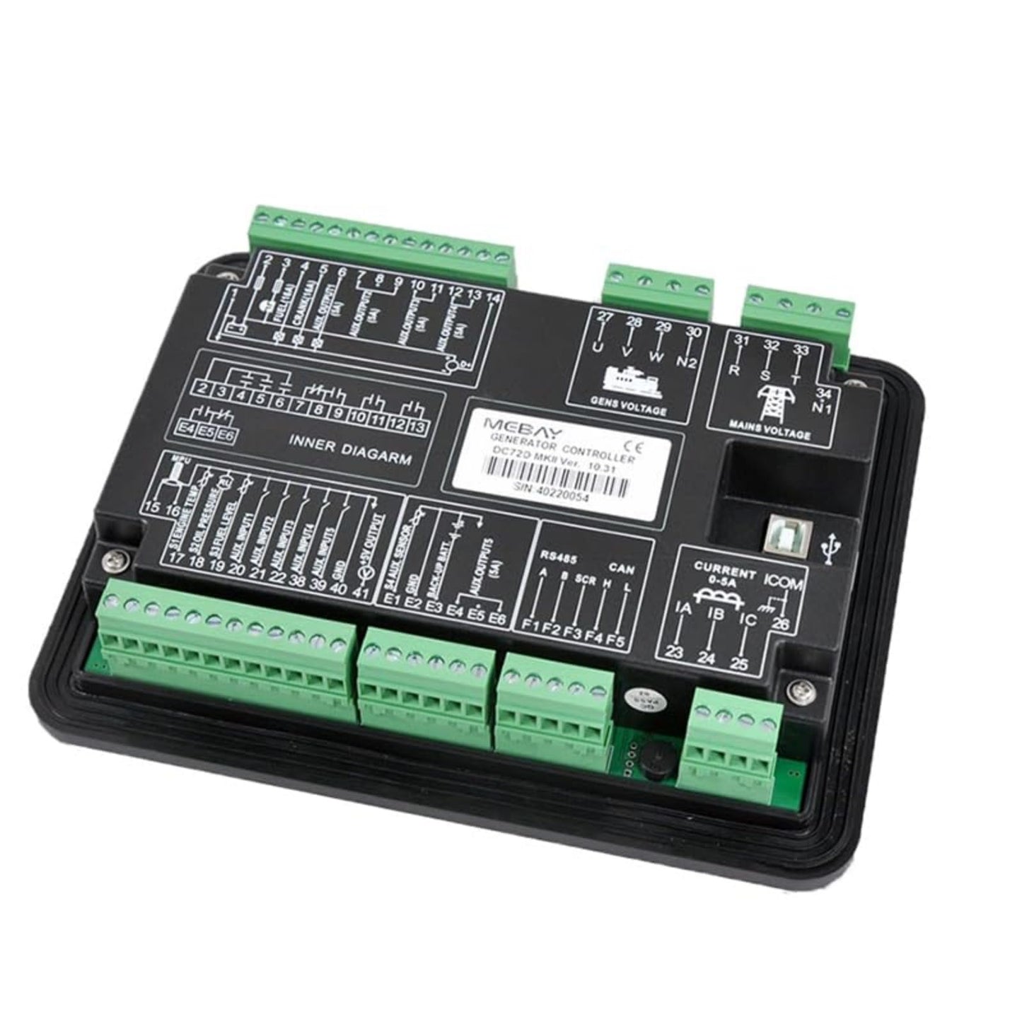 Original Mebay DC72DR MK2 Generator Controller LCD Display Self-Starting Control Board