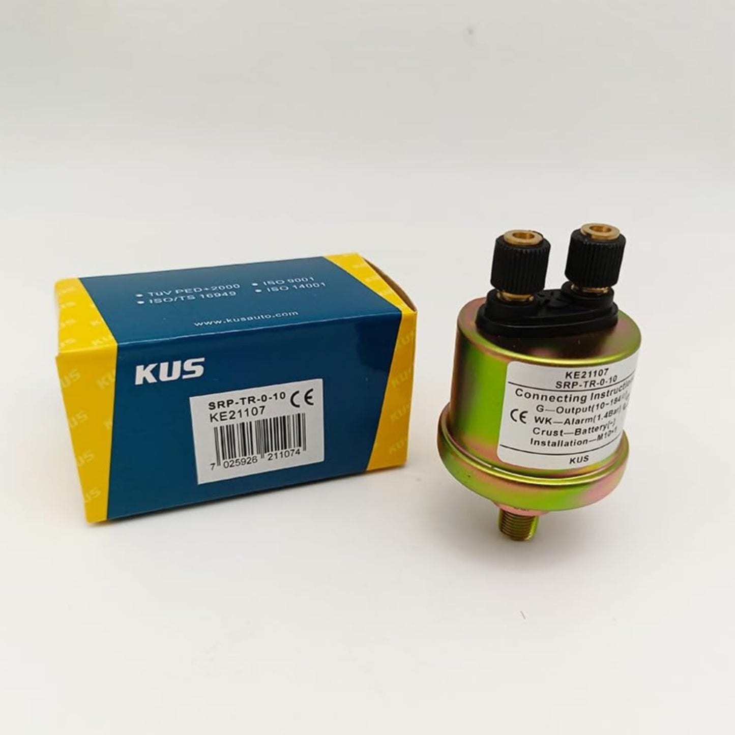 Original Kus KE21109 Oil Pressure Sensor Generator Parts with Alarm 1.4bar K-E21109 M10×1(0-10bar) for Car Motorcycle Tractor Parts