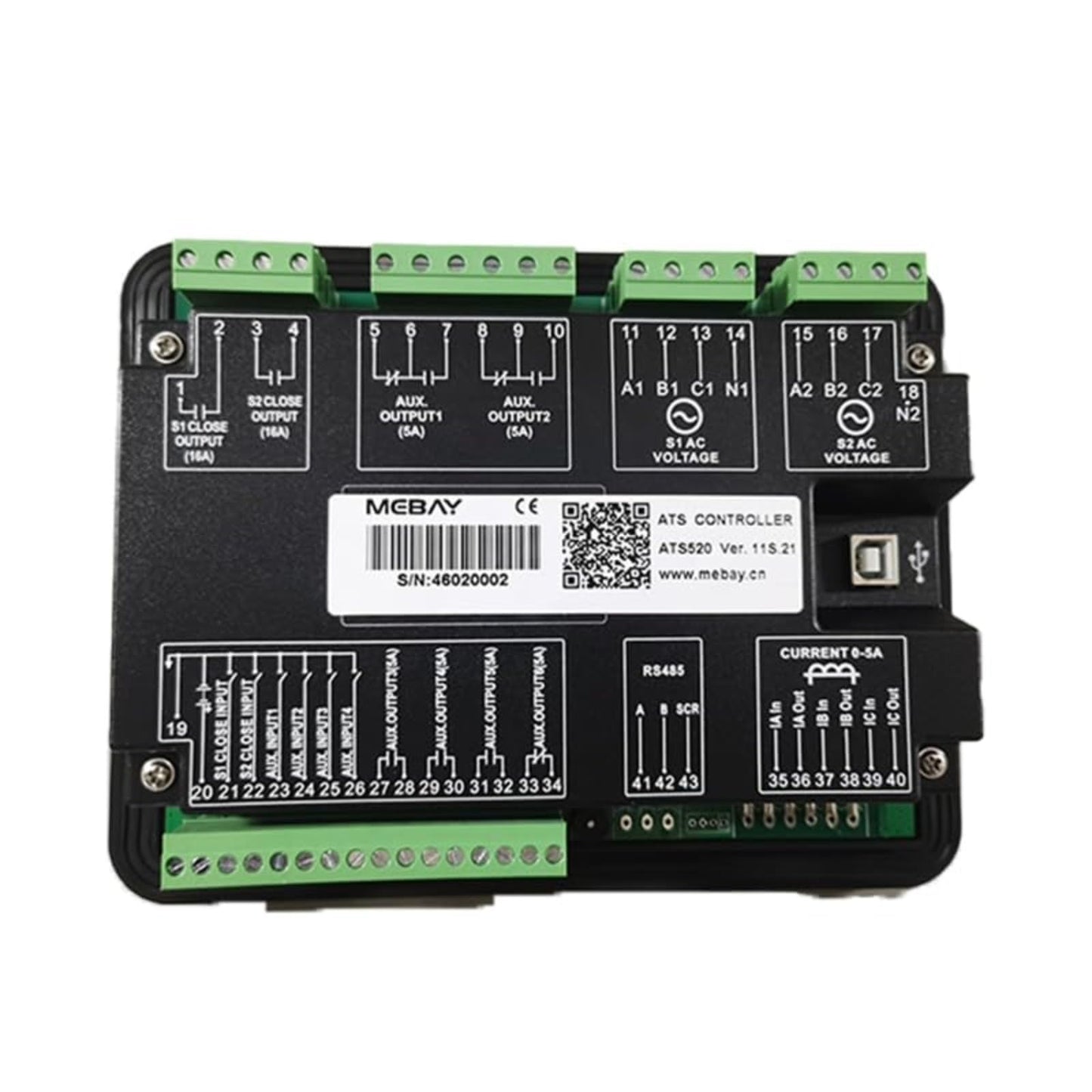Genuine Mebay ATS520 Dual power automatic mains power generation switching controller ATS conversion control module