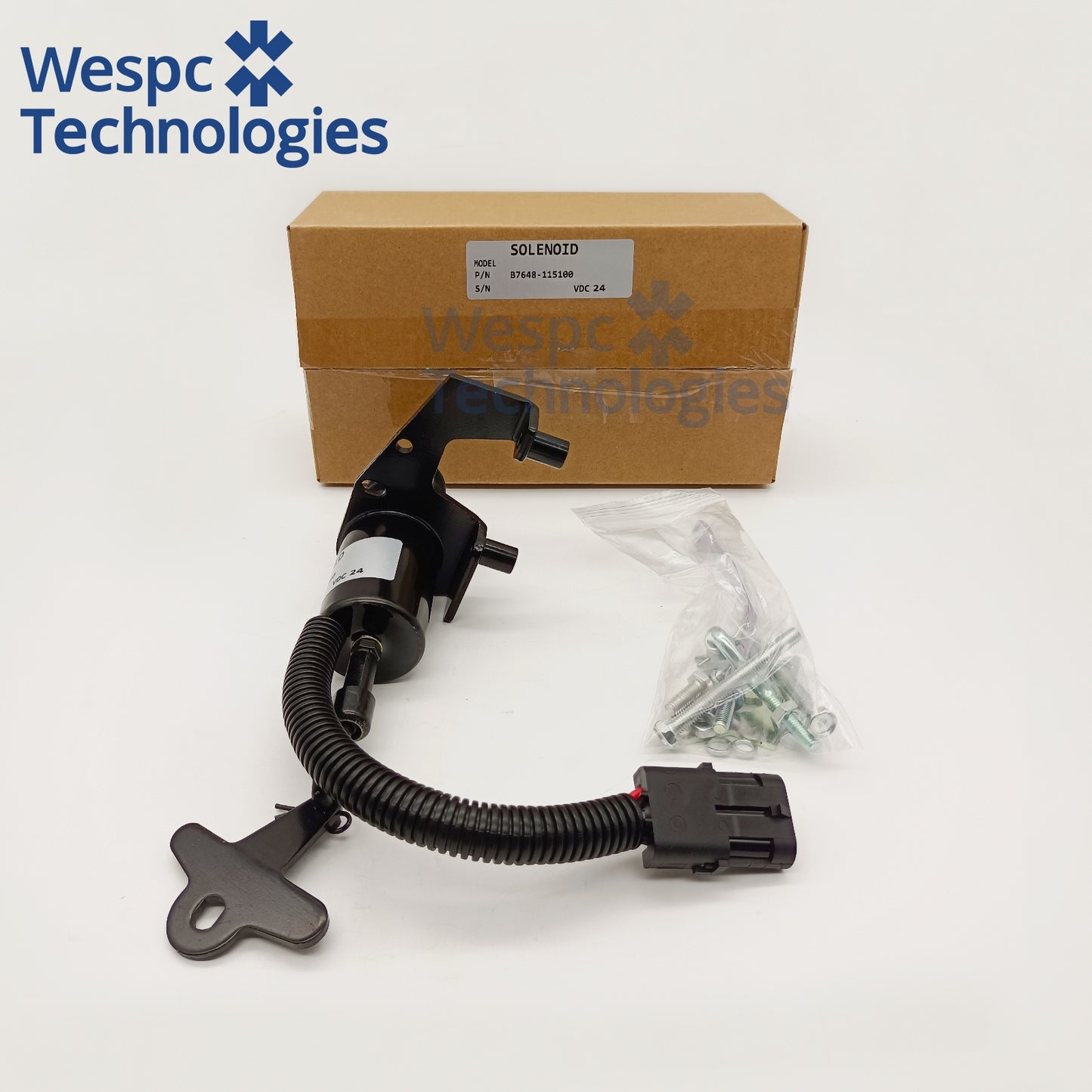 B7648-115100 24V Fuel Shutoff Stop Solenoid For Lovol Yuchai Diesel Engine Loader Excavator Diesel Generator