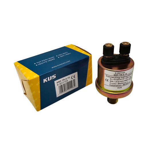 Original KUS KE21123 Oil Pressure Sensor M14X1.5 1/8-18NPT Thread Dual M4 Terminal 0-10Bar 10-184Ω No Low Pressure Alarm VDO