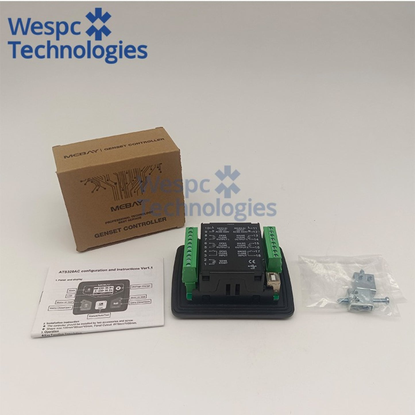 Original Mebay ATS320AC Automatic Transfer Switch 3P 4P 320A Dual Power ATS Controller AC400V Mechanical