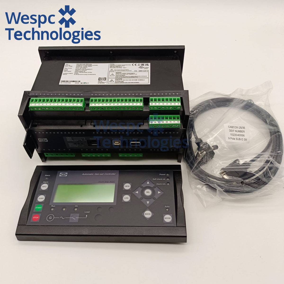 Original DEIF AGC‑4 MKII Controller with DU‑2 Display Multi‑Genset Paralleling Power Management Genset Controller